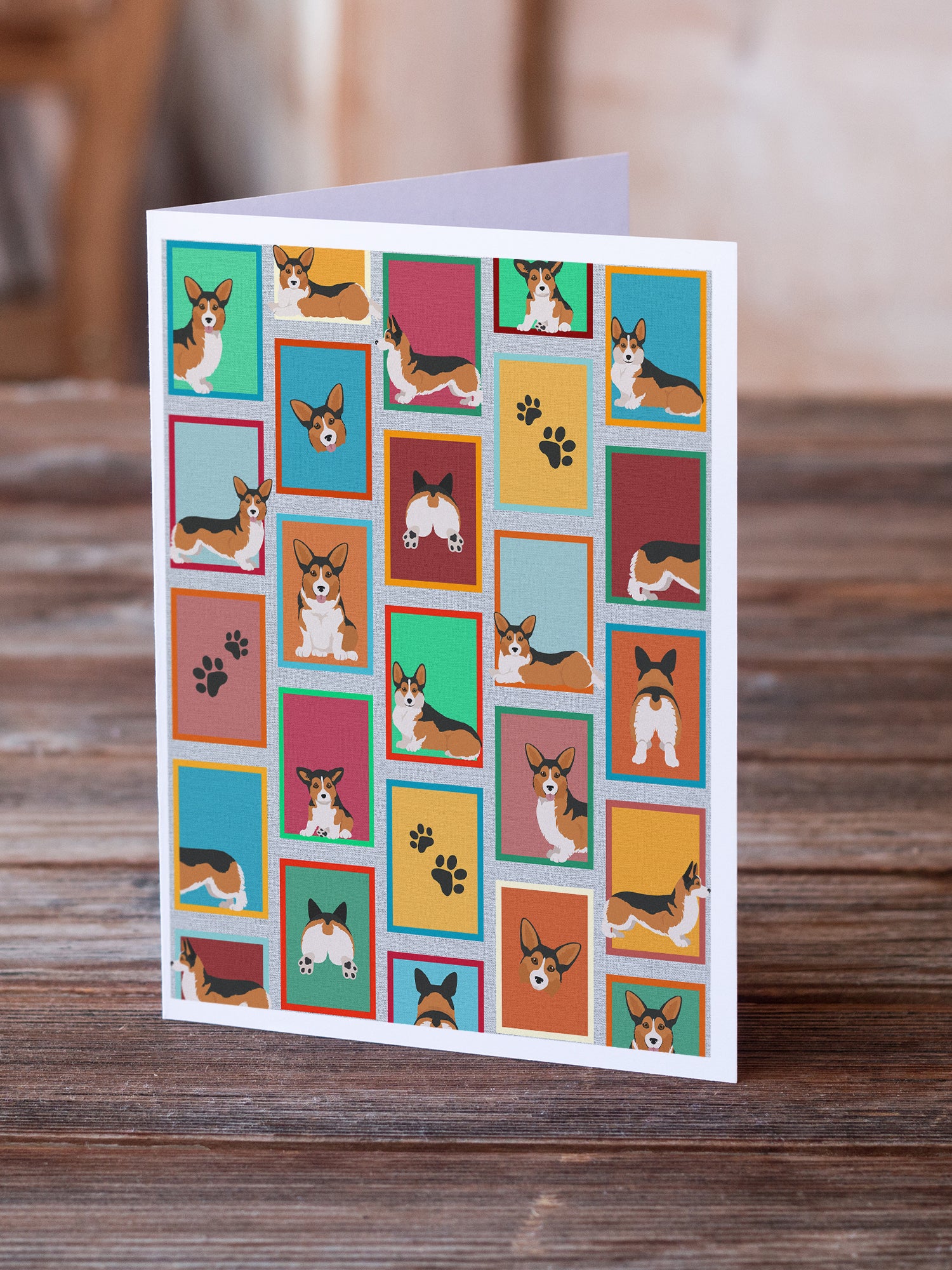 Buy this Lots of Sable Pembroke Corgi Greeting Cards and Envelopes Pack of 8