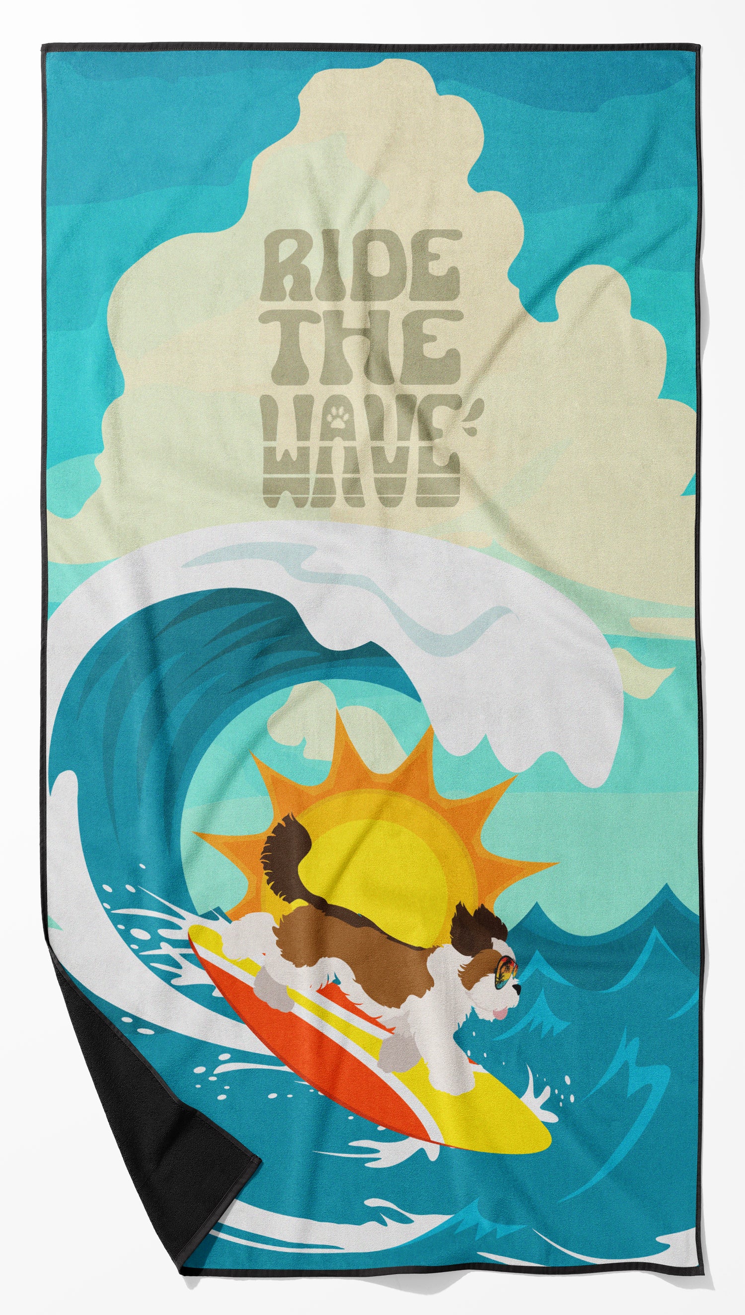 Buy this Surfer Dog Shih Tzu Premium Beach Towel