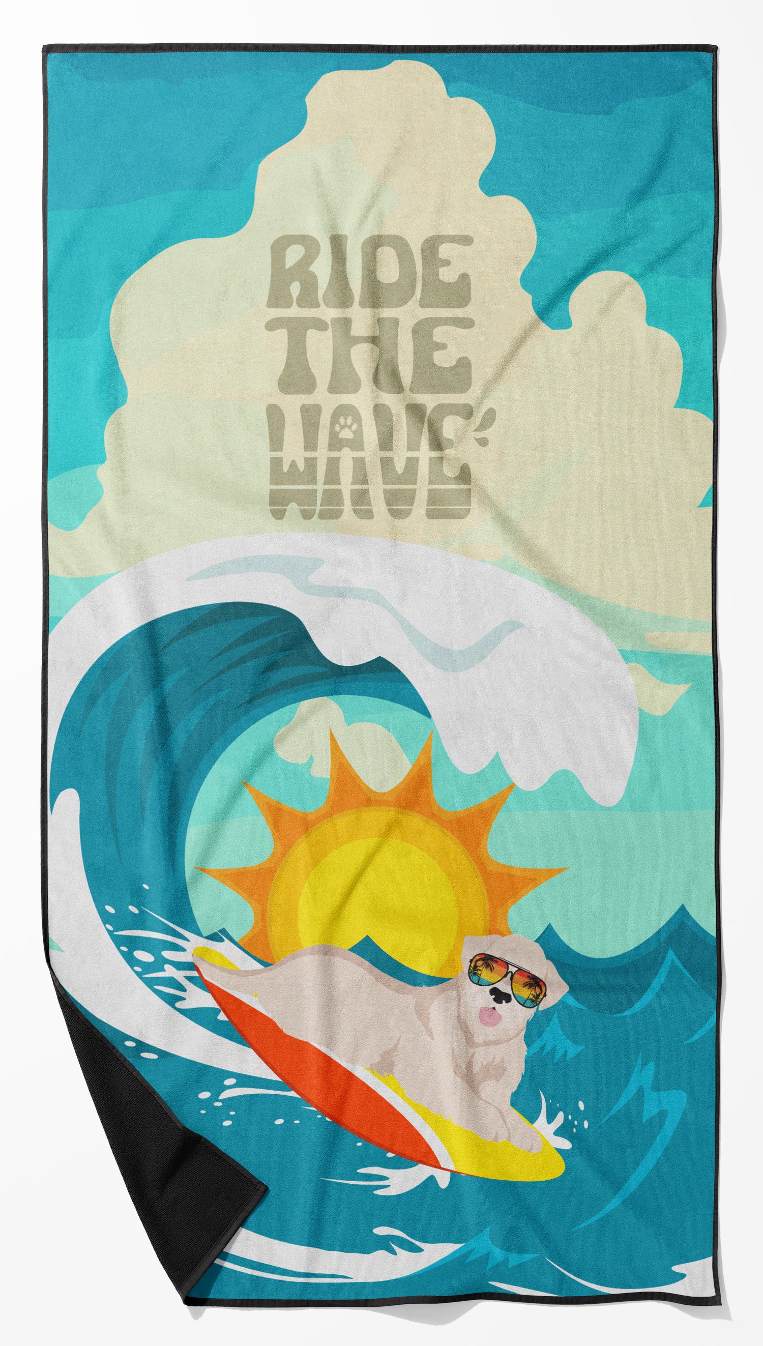 Buy this Surfer Dog Wheaten Terrier Premium Beach Towel