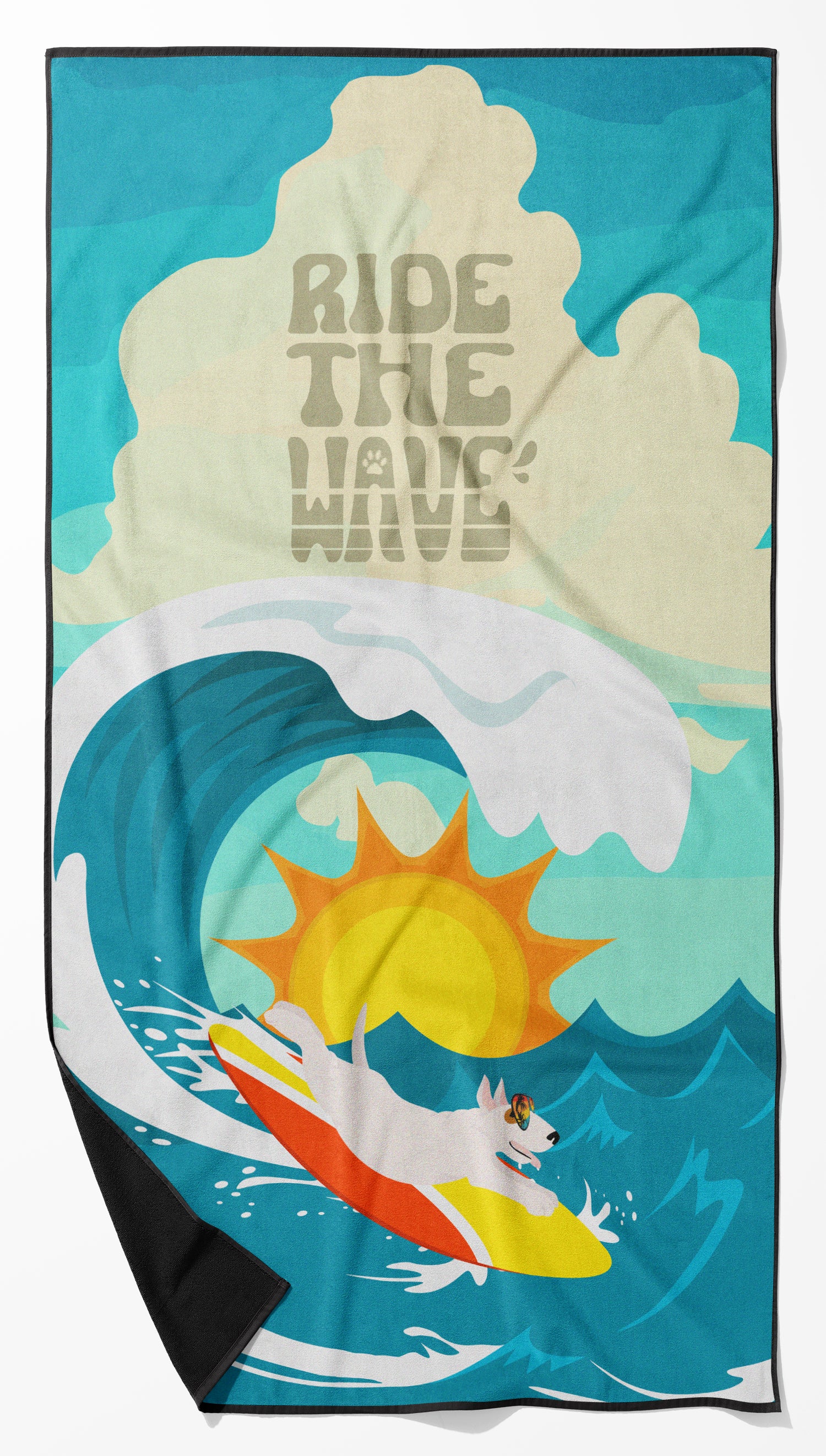 Buy this Surfer Dog Bull Terrier Premium Beach Towel