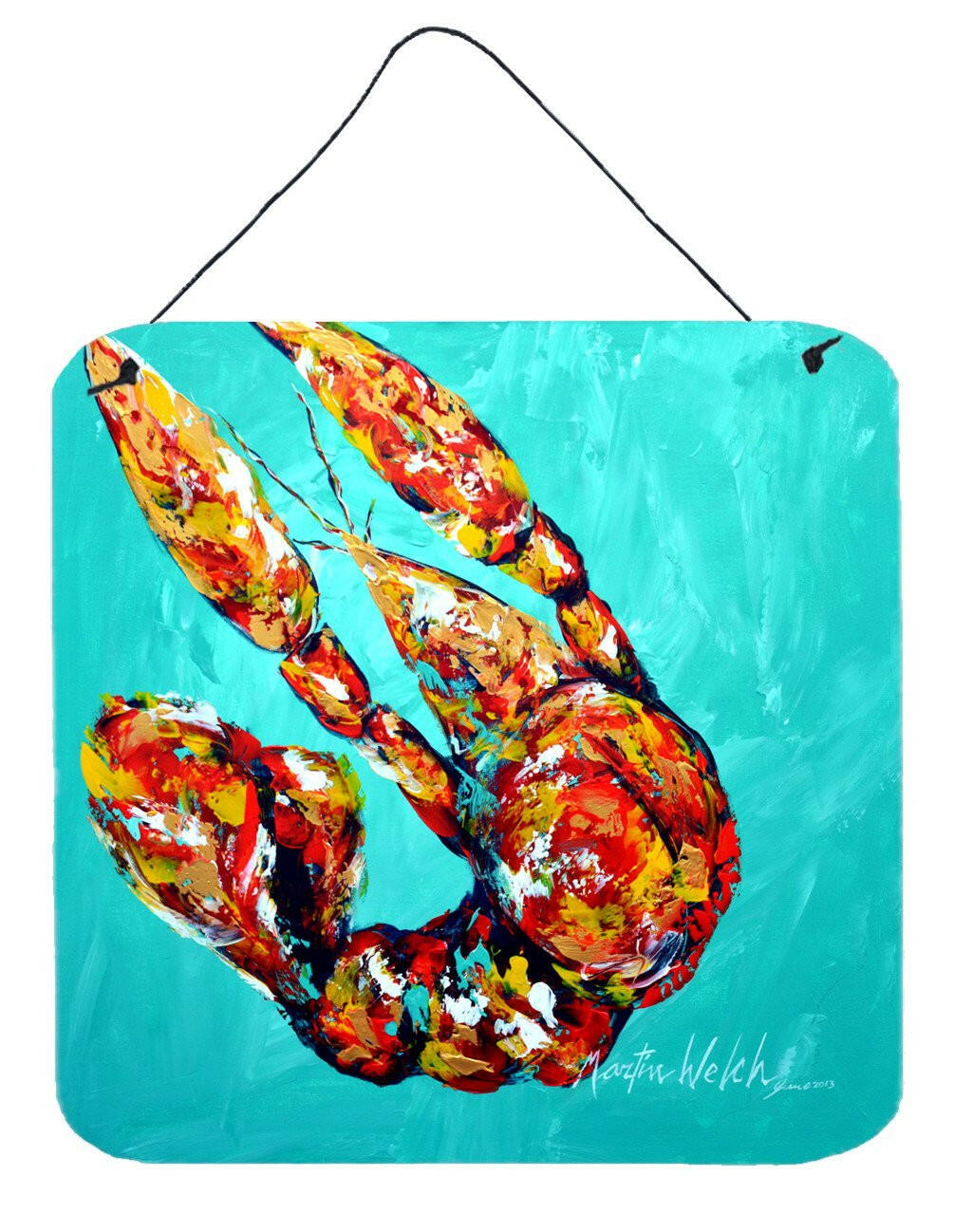 Crawfish Electric Claw Aqua Green Aluminium Metal Wall or Door Hanging Prints by Caroline&#39;s Treasures