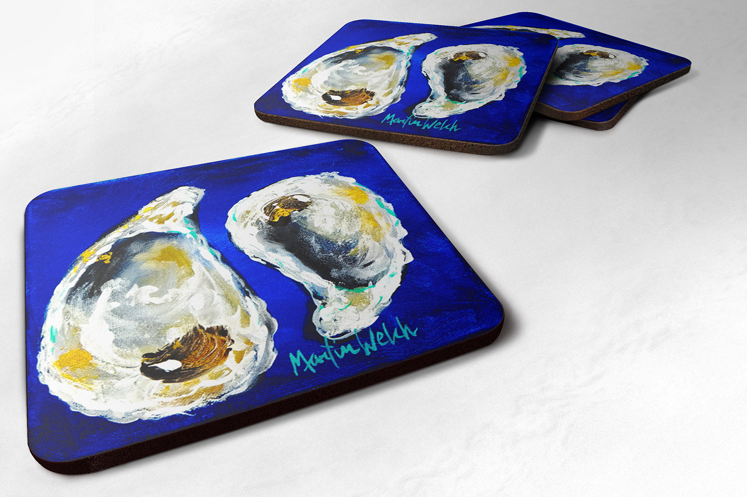 Set of 4 Oyster I Hear You Foam Coasters - the-store.com