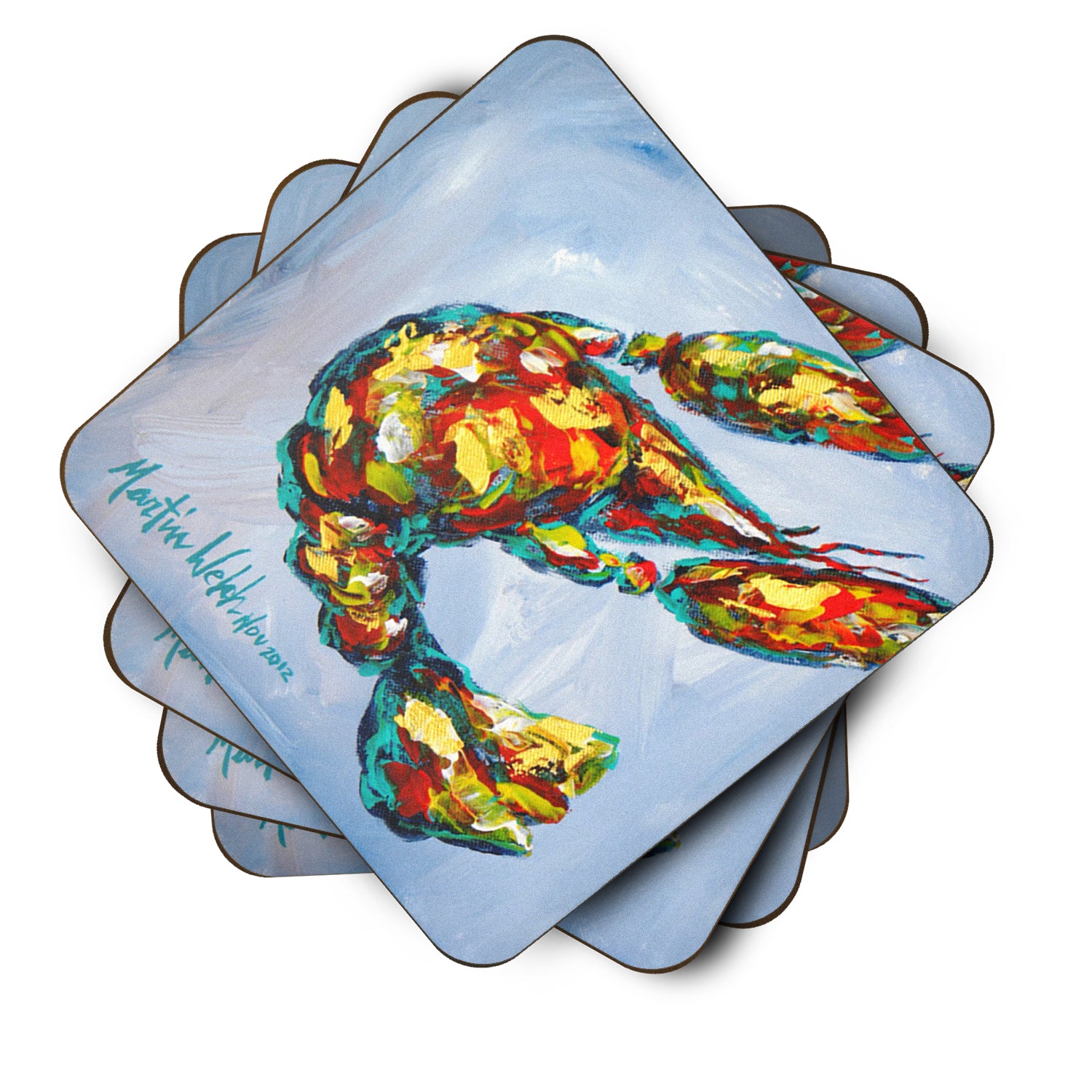 Set of 4 Crawfish Iced Crawfish Foam Coasters - the-store.com