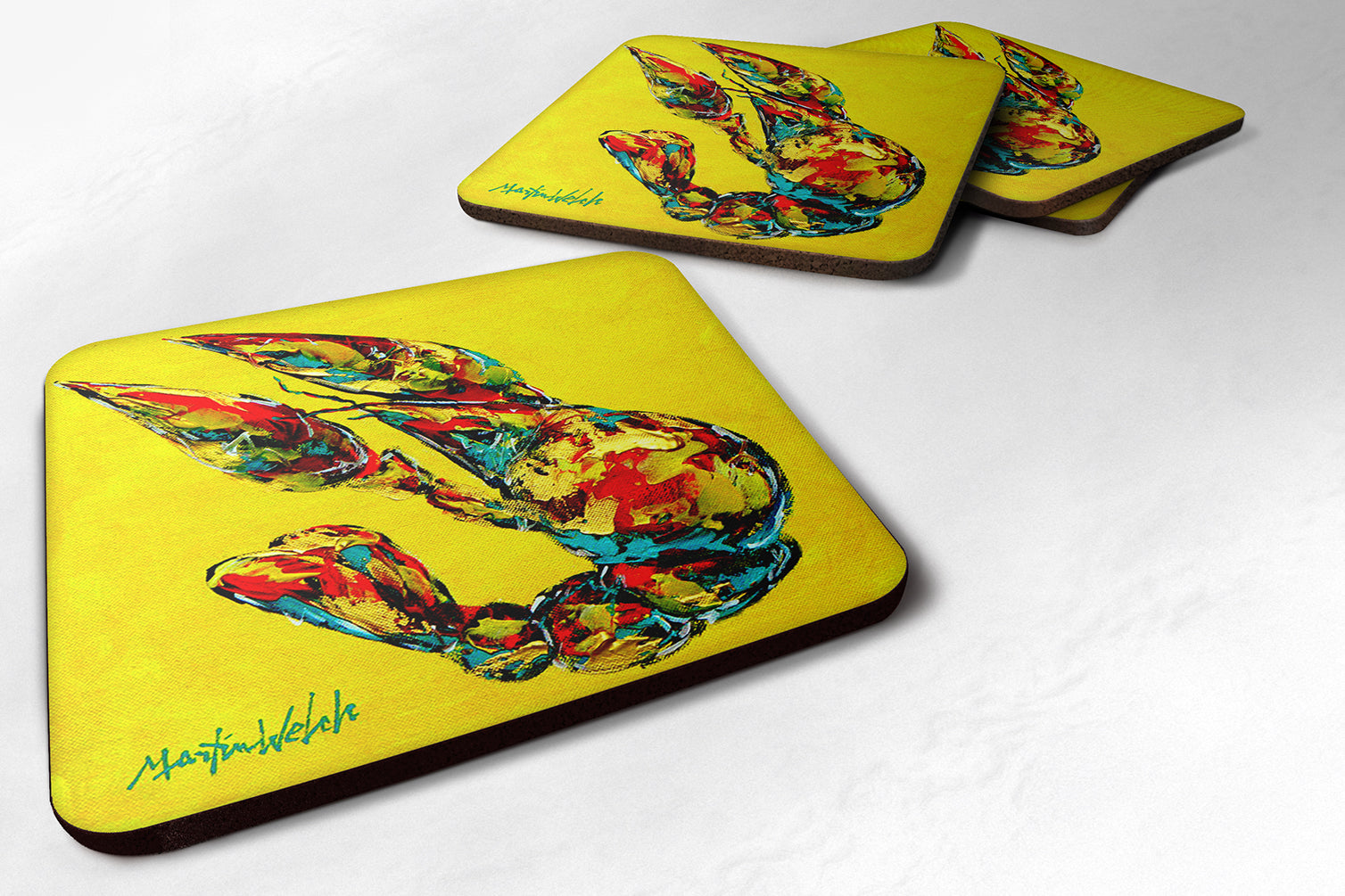 Set of 4 Crawfish Lemon Juice Foam Coasters - the-store.com