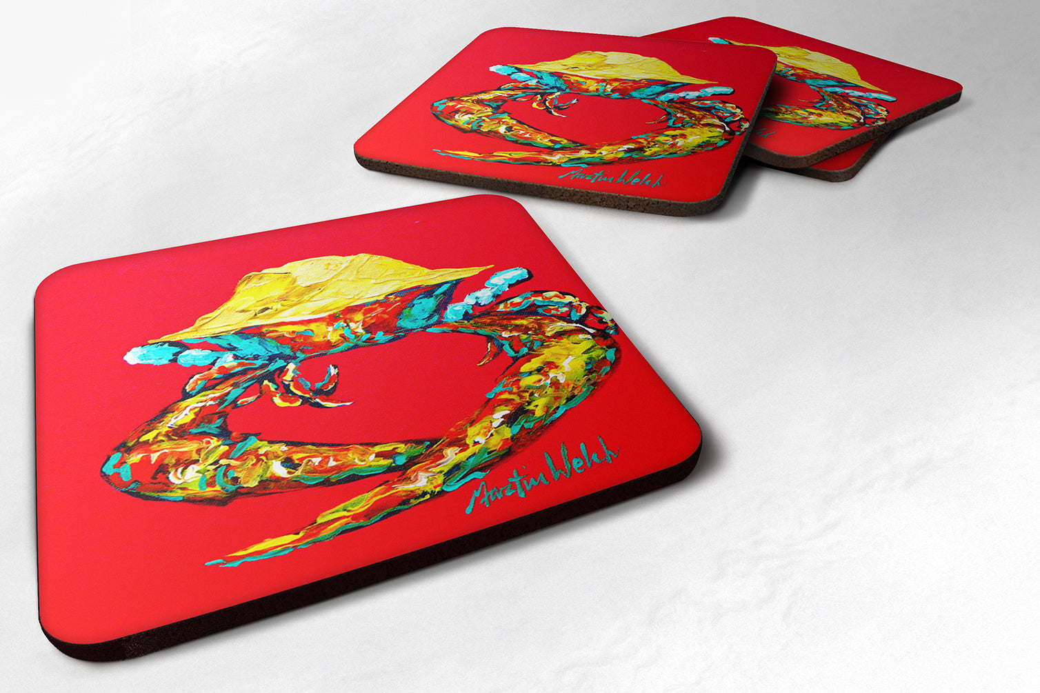 Set of 4 Crab Long Claw Foam Coasters - the-store.com