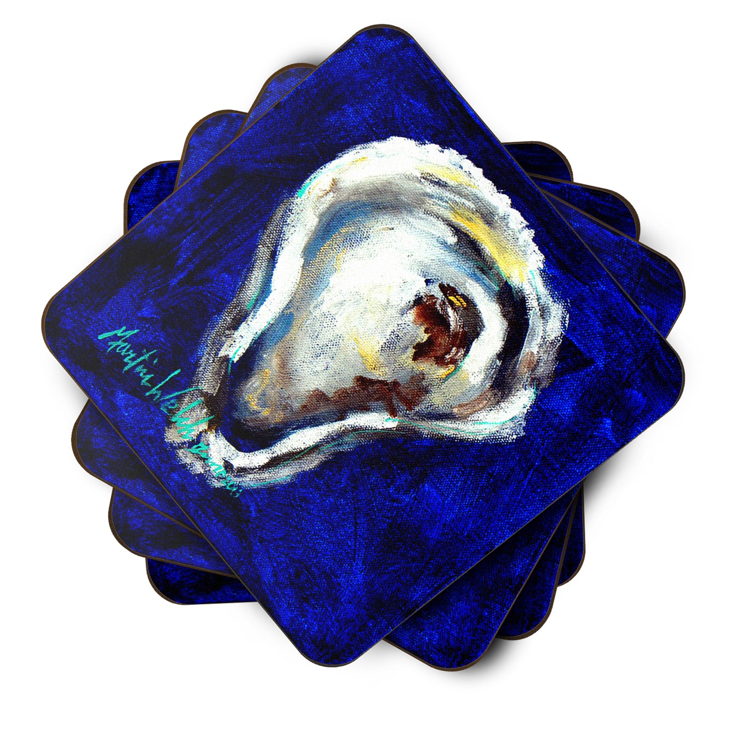 Set of 4 Oyster One Shell Foam Coasters - the-store.com