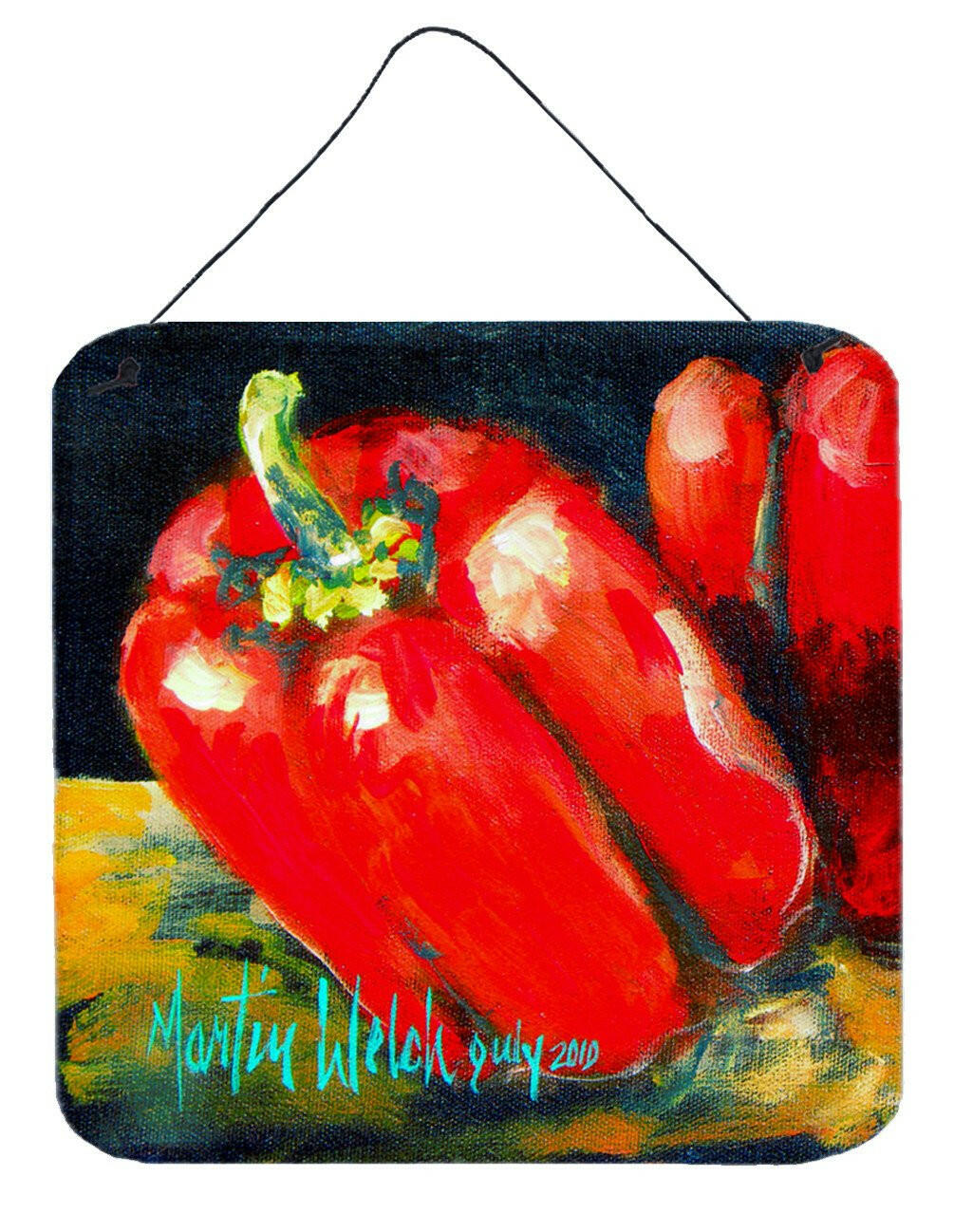 Vegetables - Bell Pepper Two Bells Aluminium Metal Wall or Door Hanging Prints by Caroline's Treasures