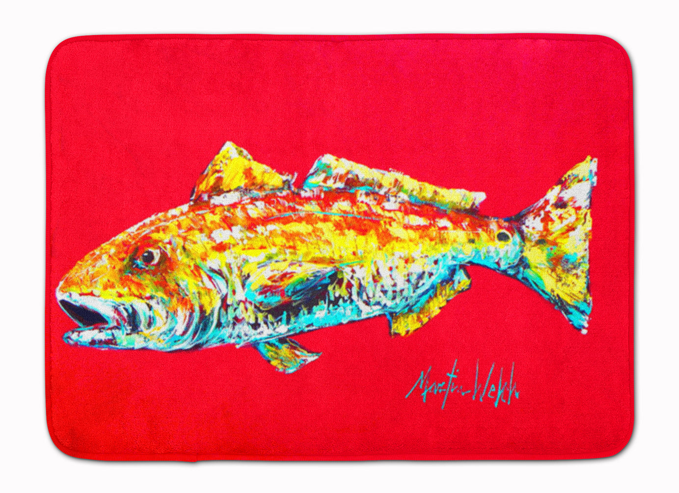 Fish - Red Fish Alphonzo Machine Washable Memory Foam Mat MW1084RUG - the-store.com