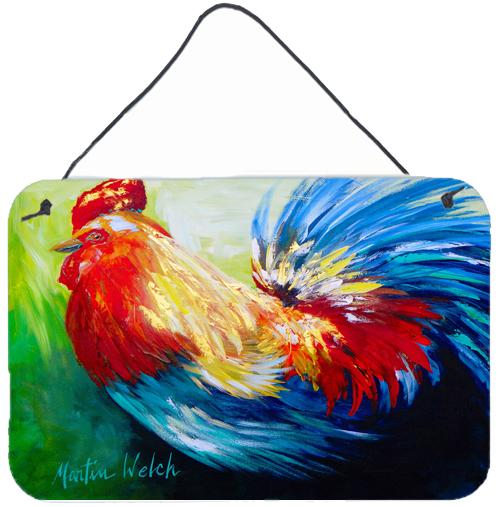 Bird - Rooster Chief Big Feathers Aluminium Metal Wall or Door Hanging Prints by Caroline&#39;s Treasures