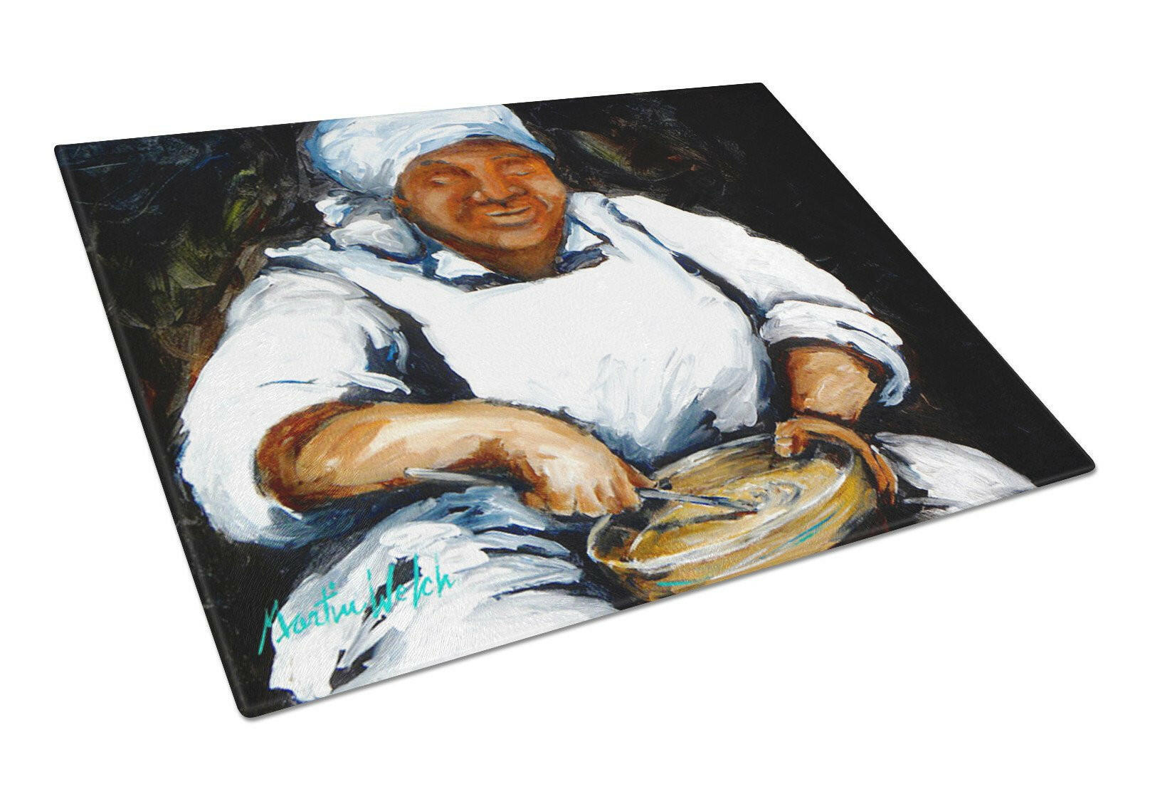 Hot Water Cornbread Glass Cutting Board Large by Caroline's Treasures