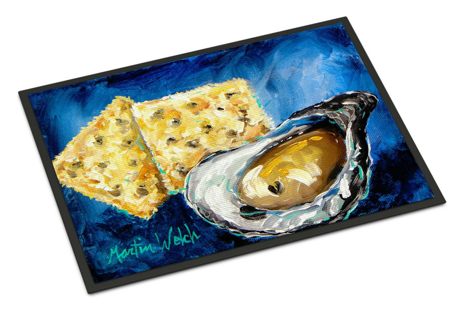 Oysters Two Crackers Indoor or Outdoor Mat 24x36 Doormat - the-store.com