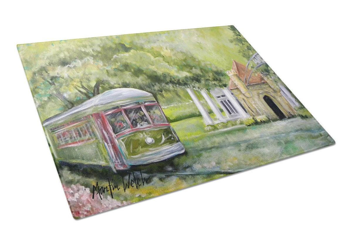 Streetcar Next Stop Audubon Park Glass Cutting Board Large by Caroline&#39;s Treasures