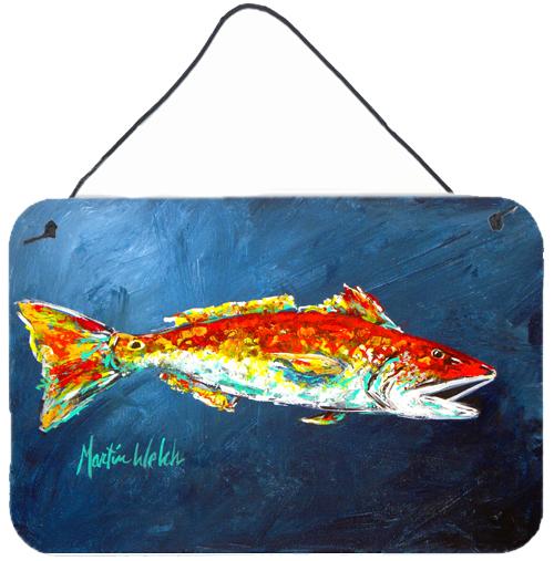 Fish - Red Fish Red for Jarett Aluminium Metal Wall or Door Hanging Prints by Caroline's Treasures