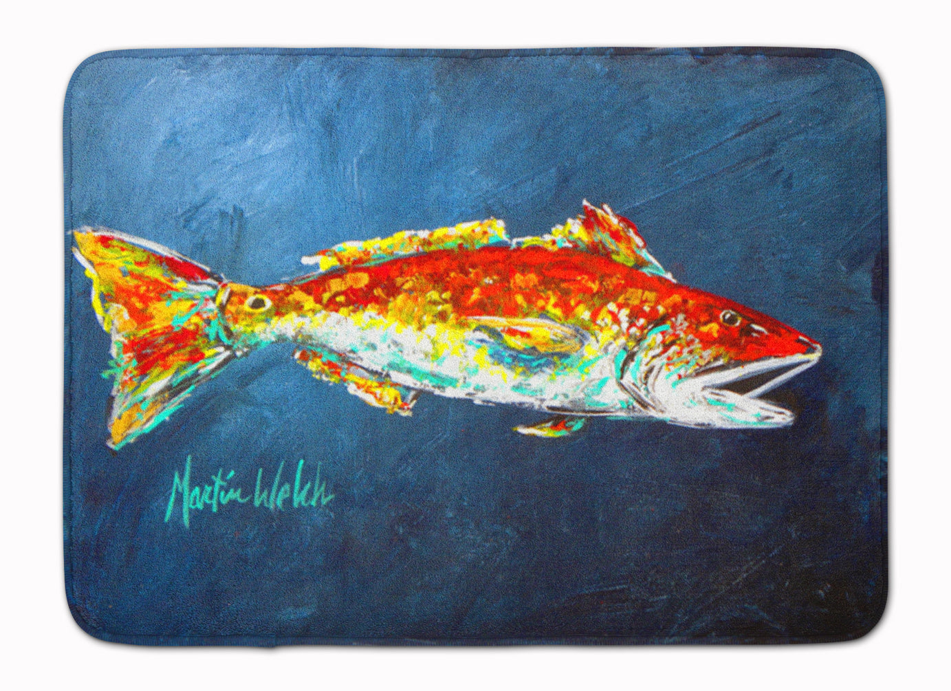 Fish - Red Fish Red for Jarett Machine Washable Memory Foam Mat MW1093RUG - the-store.com