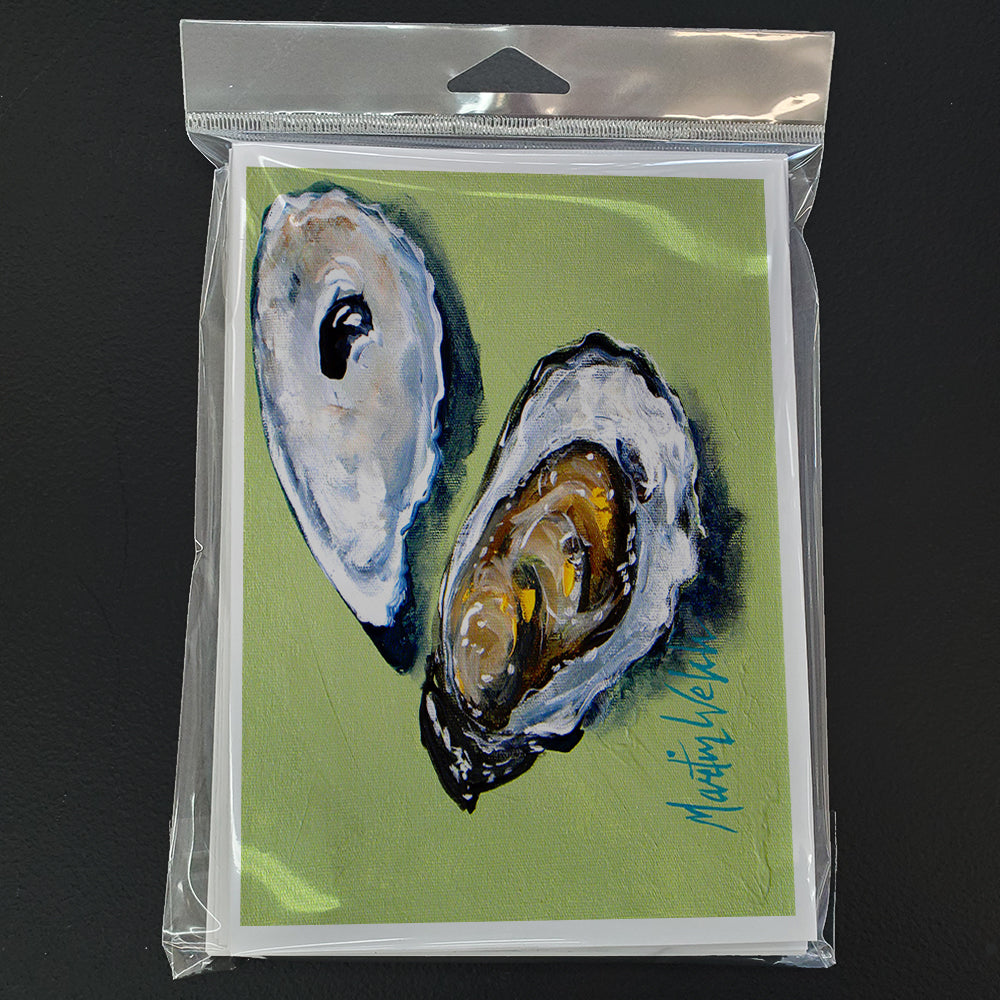 Oysters Two Shells Greeting Cards Pack of 8