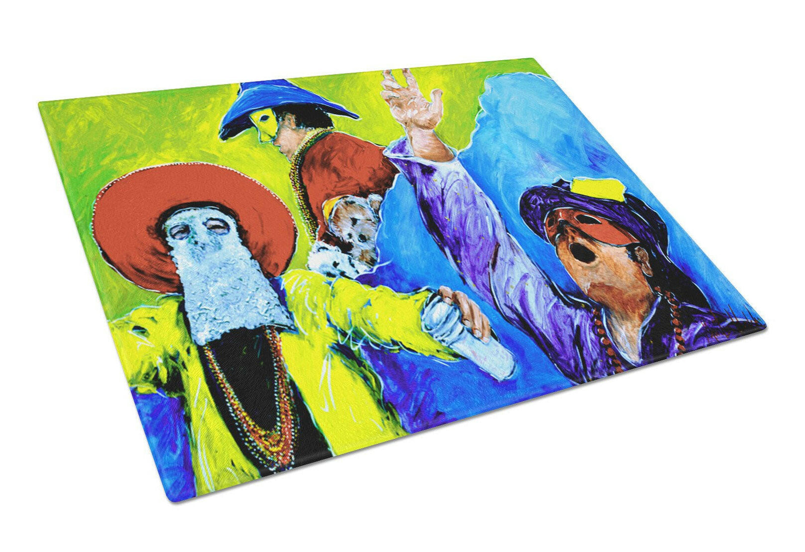 Mardi Gras  Glass Cutting Board Large by Caroline's Treasures