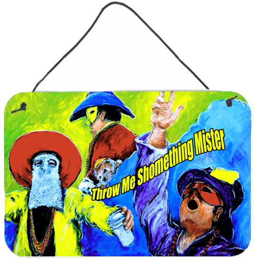 Mardi Gras Throw me something mister Wall or Door Hanging Prints by Caroline's Treasures