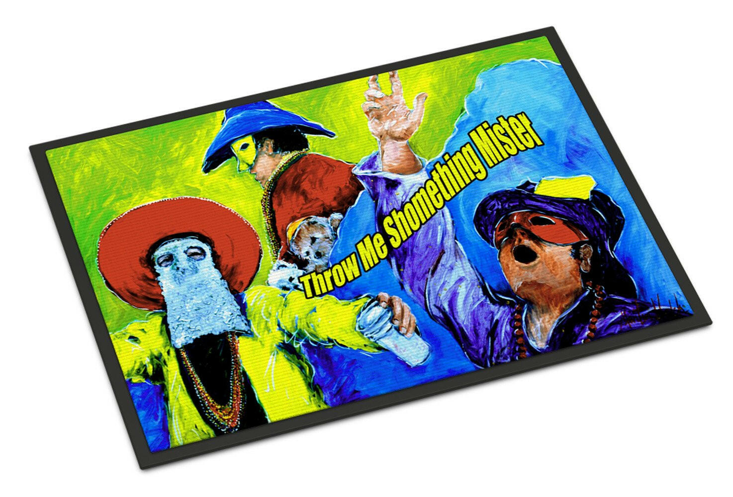 Mardi Gras Throw me something mister Indoor or Outdoor Mat 18x27 Doormat - the-store.com