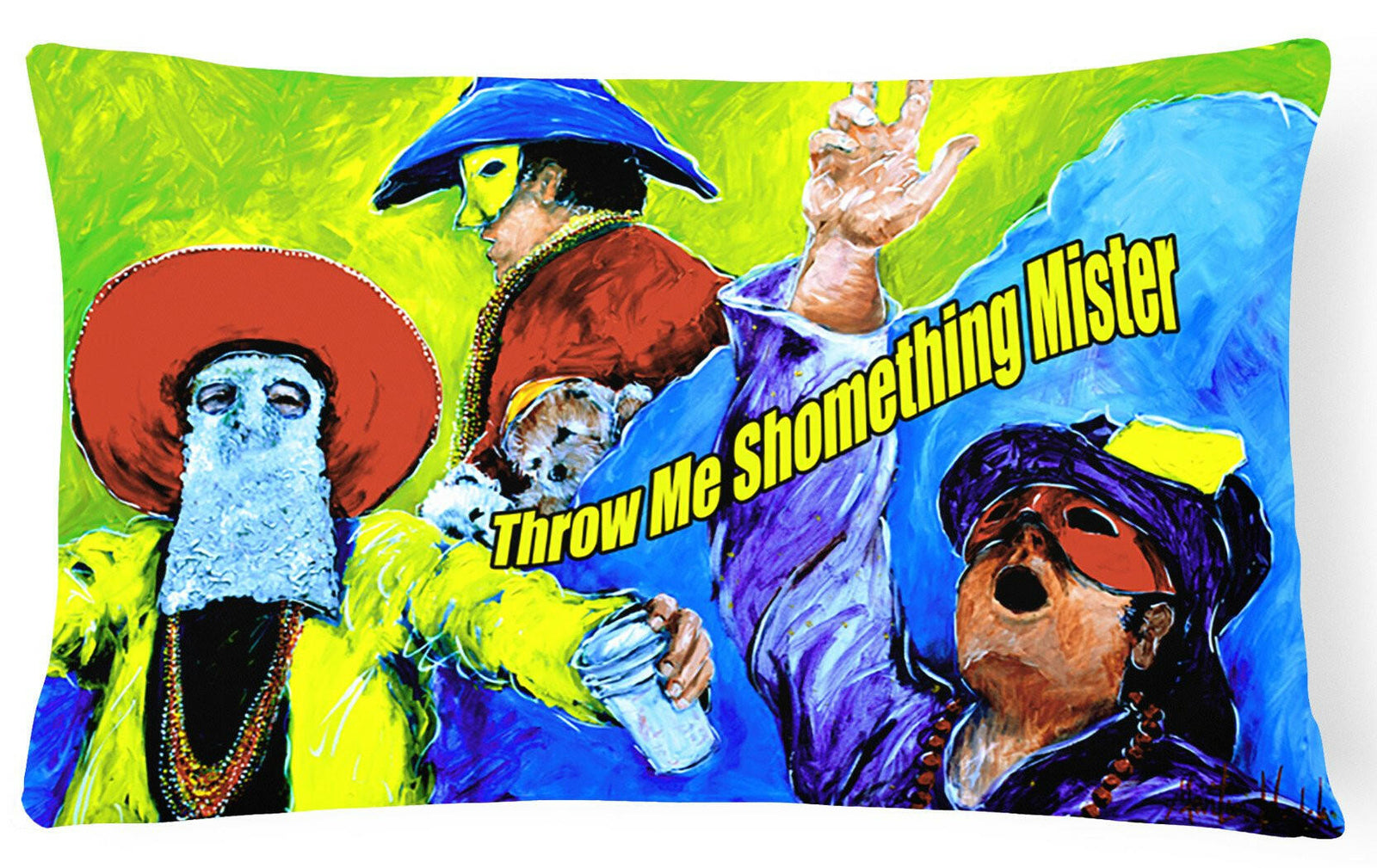 Mardi Gras Throw me something mister   Canvas Fabric Decorative Pillow by Caroline's Treasures