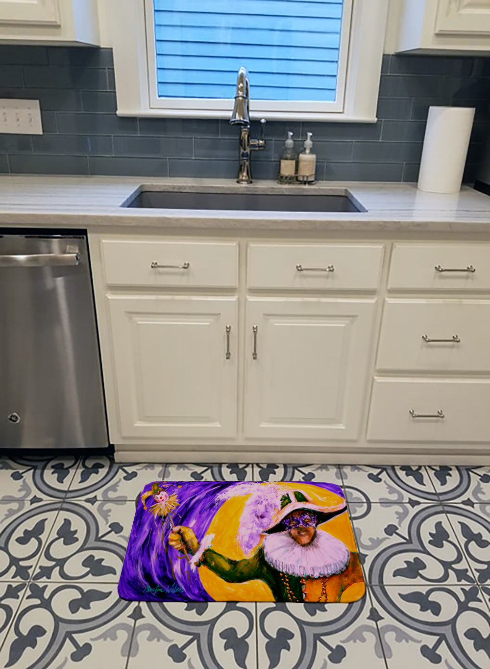 Mardi Gras Hey Mister Machine Washable Memory Foam Mat MW1109RUG - the-store.com