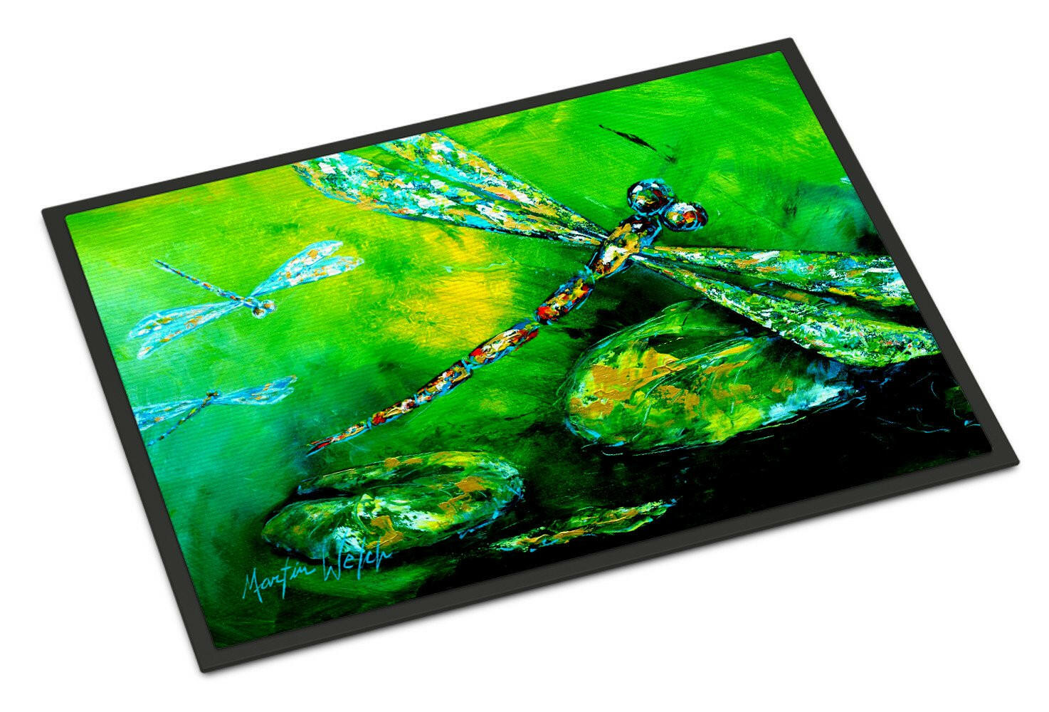 Dragonfly Summer Flies Indoor or Outdoor Mat 24x36 Doormat - the-store.com