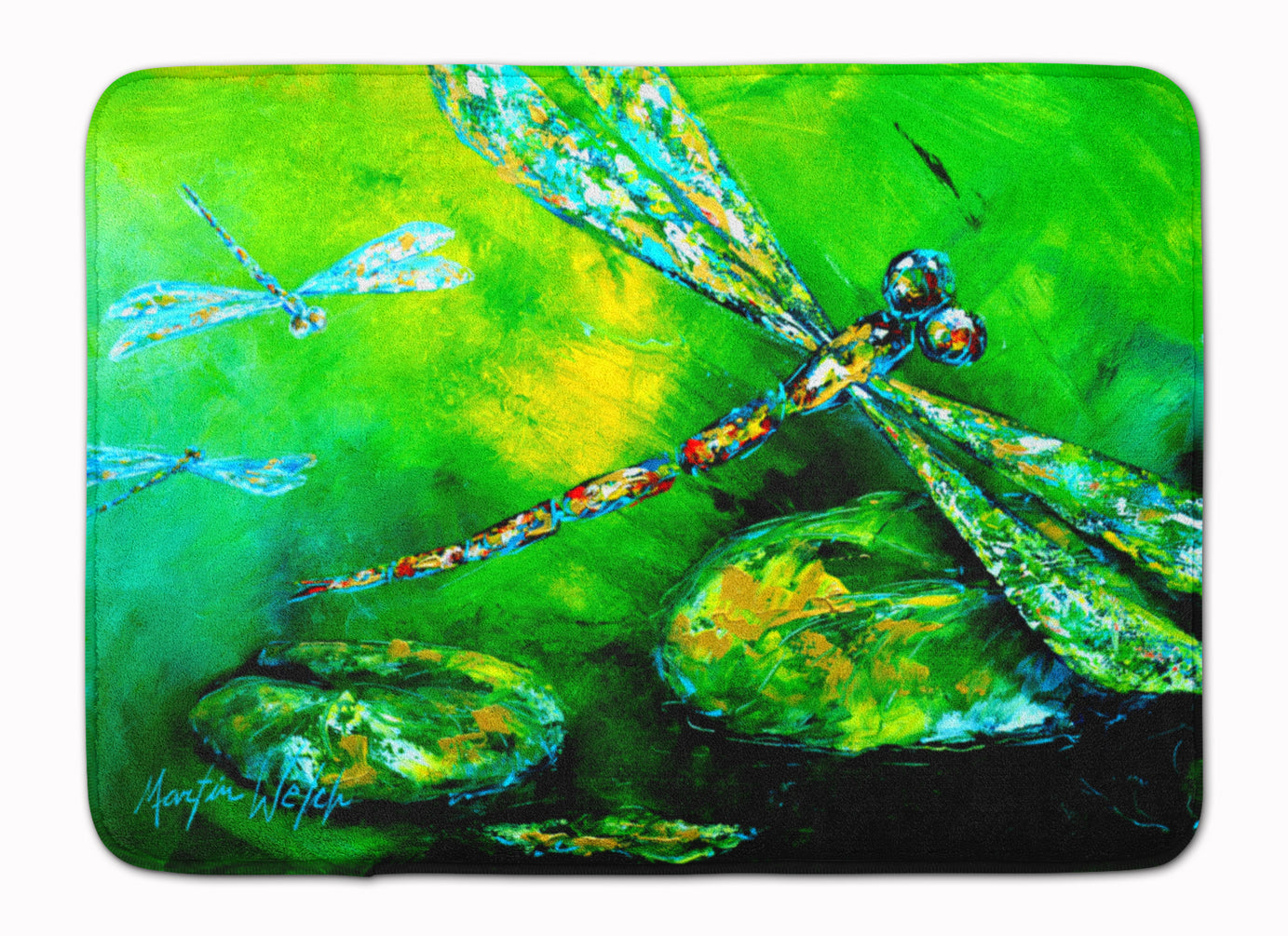 Dragonfly Summer Flies Machine Washable Memory Foam Mat MW1114RUG - the-store.com