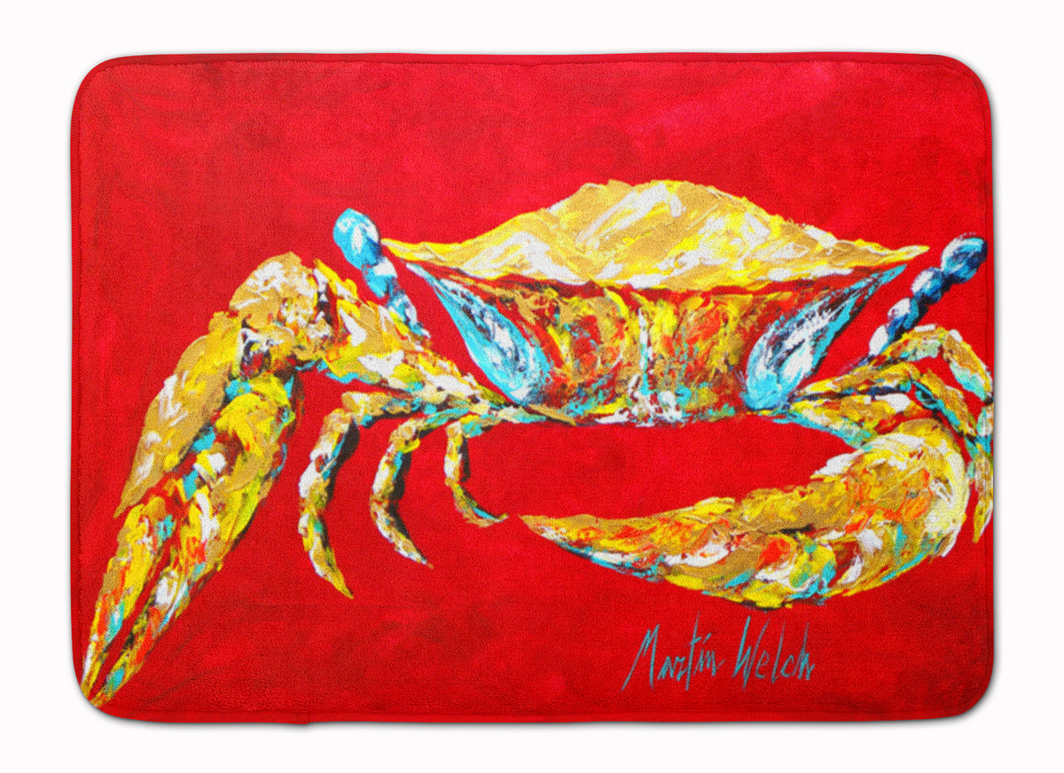 Crab Blue on Red, Sr Machine Washable Memory Foam Mat MW1116RUG - the-store.com