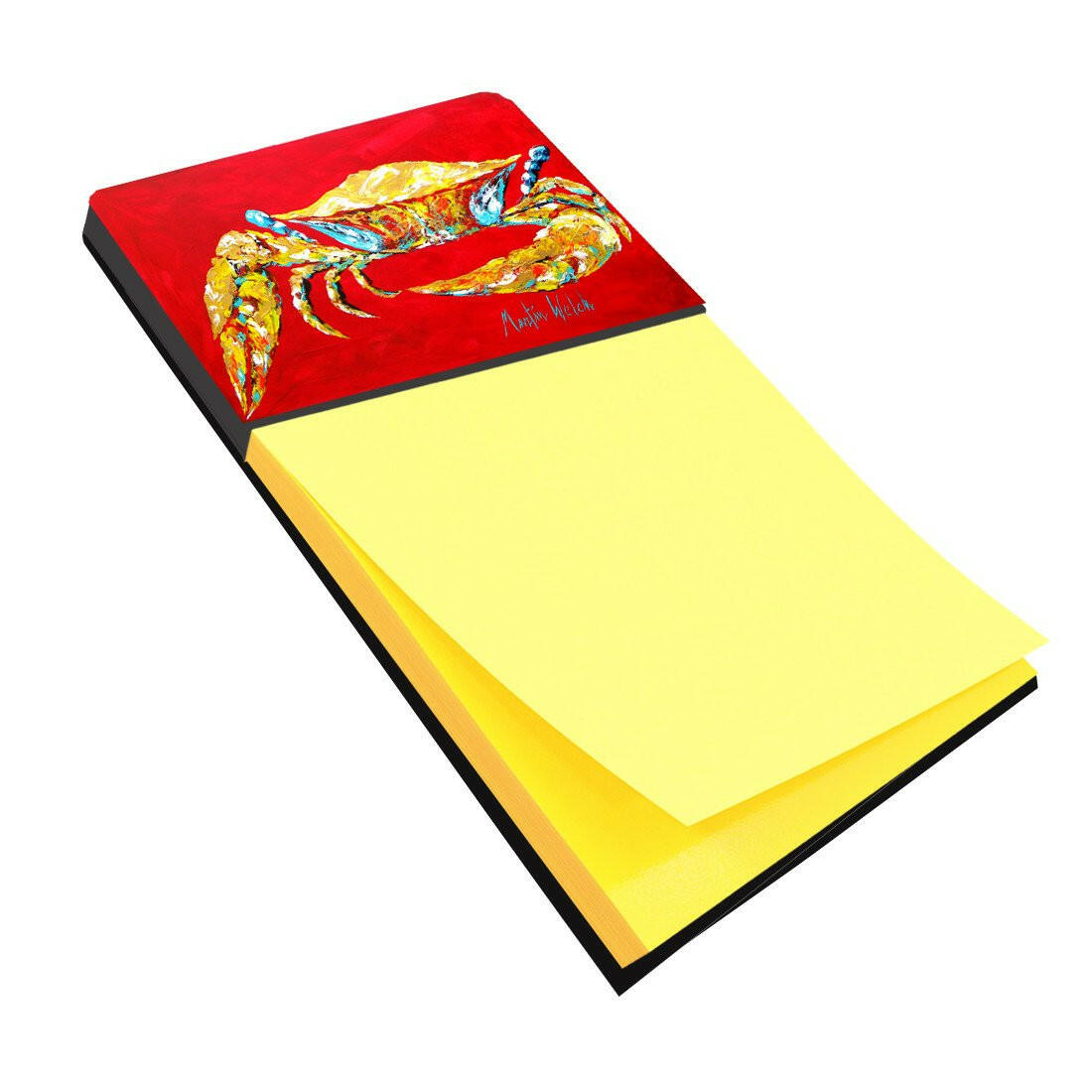 Crab Blue on Red, Sr Refiillable Sticky Note Holder or Postit Note Dispenser MW1116SN by Caroline&#39;s Treasures