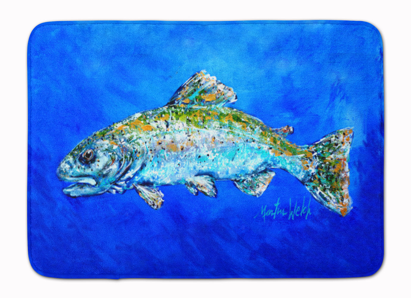 Fish Headed Downstream Machine Washable Memory Foam Mat MW1124RUG - the-store.com