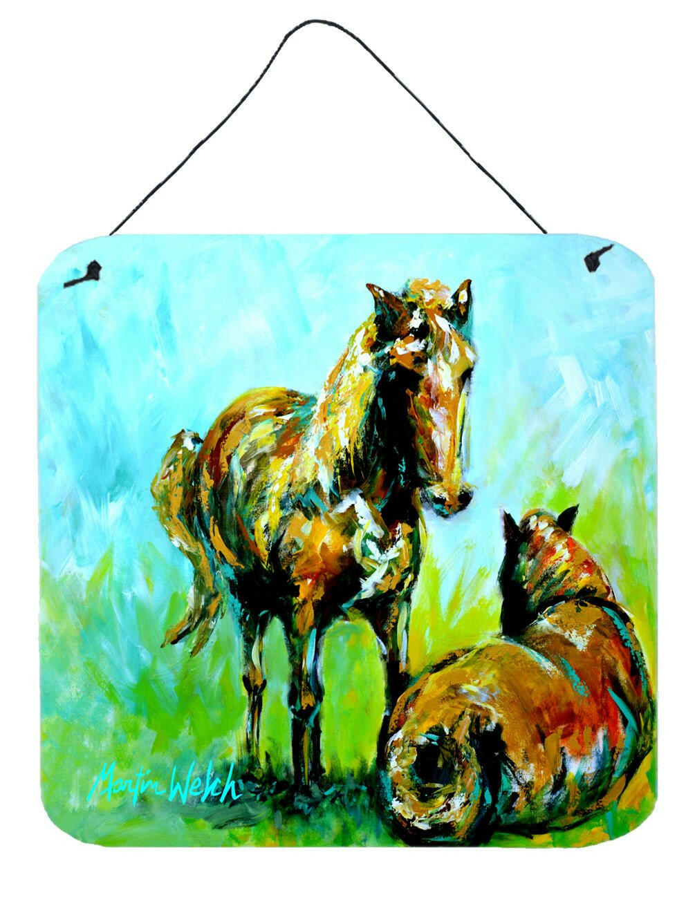 Horse Grazin Aluminium Metal Wall or Door Hanging Prints by Caroline's Treasures