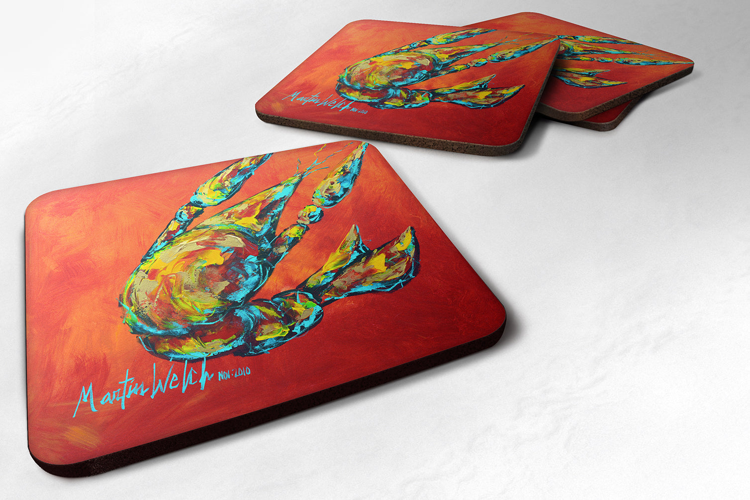 Set of 4 Crawfish Spicy Craw Foam Coasters - the-store.com