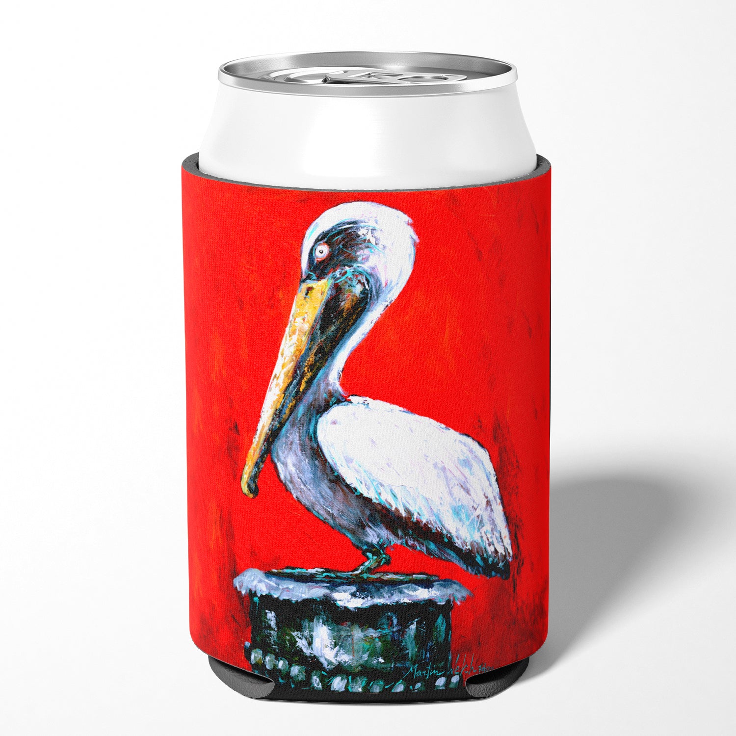 Bird - Pelican Red Dawn Can or Bottle Beverage Insulator Hugger.