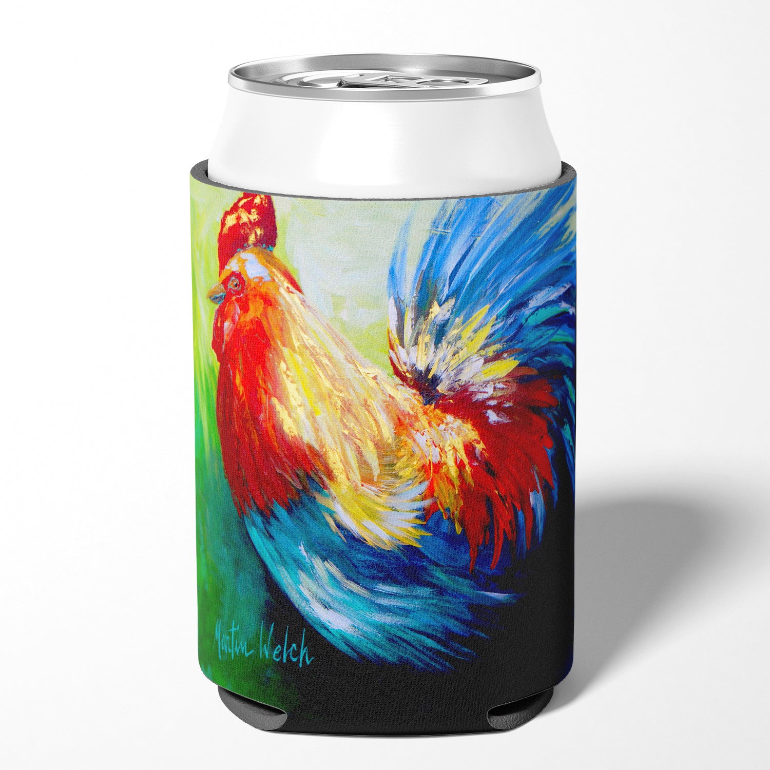 Bird - Rooster Chief Big Feathers Can or Bottle Beverage Insulator Hugger.