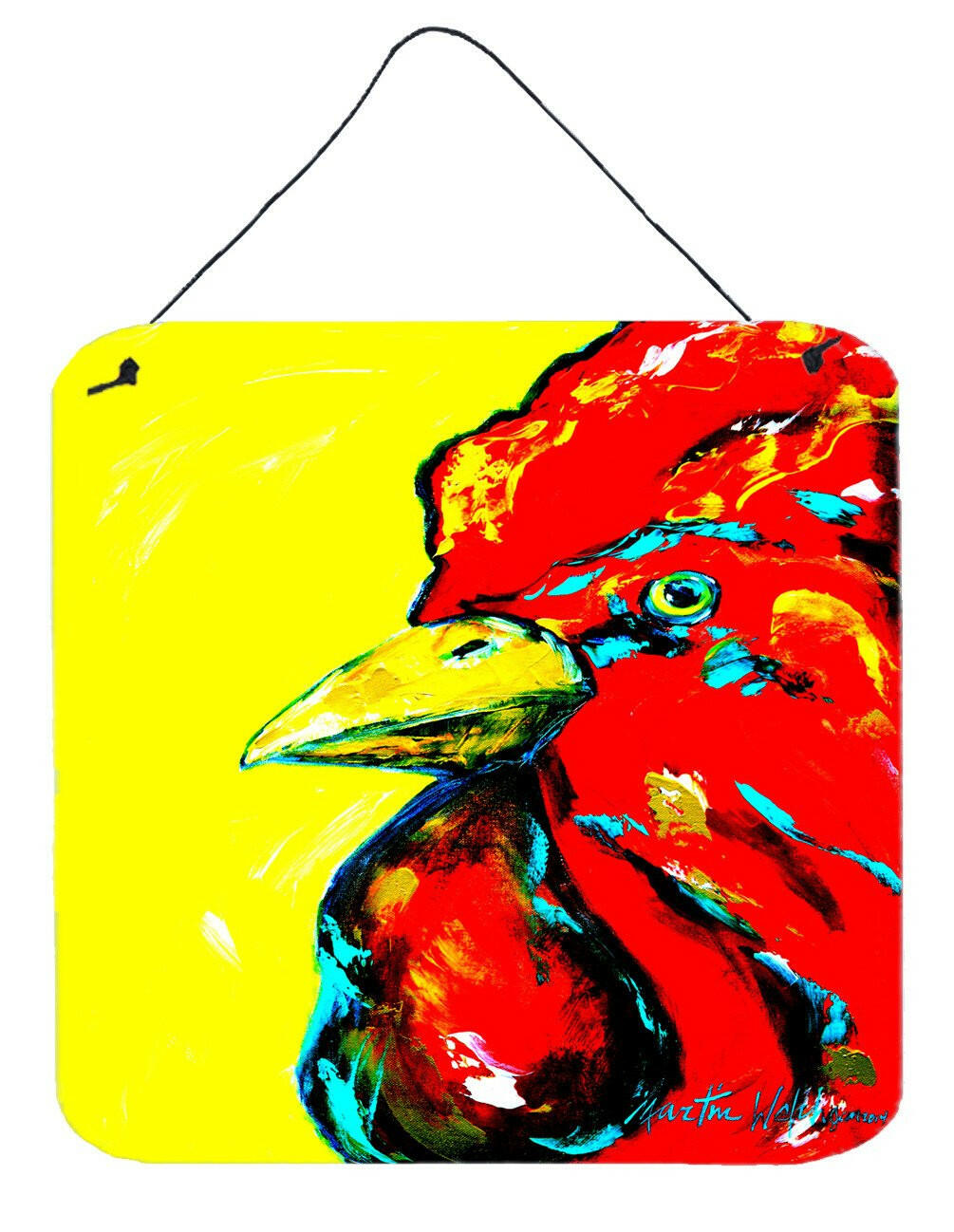 Bird - Rooster Big Head Aluminium Metal Wall or Door Hanging Prints by Caroline's Treasures