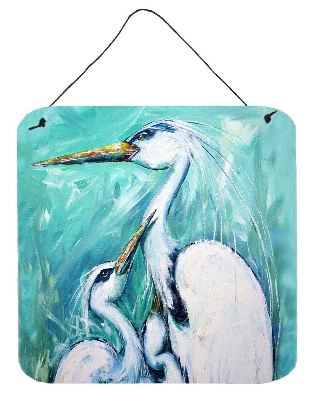 Mother&#39;s Love Egret Wall or Door Hanging Prints MW1145DS66 by Caroline&#39;s Treasures