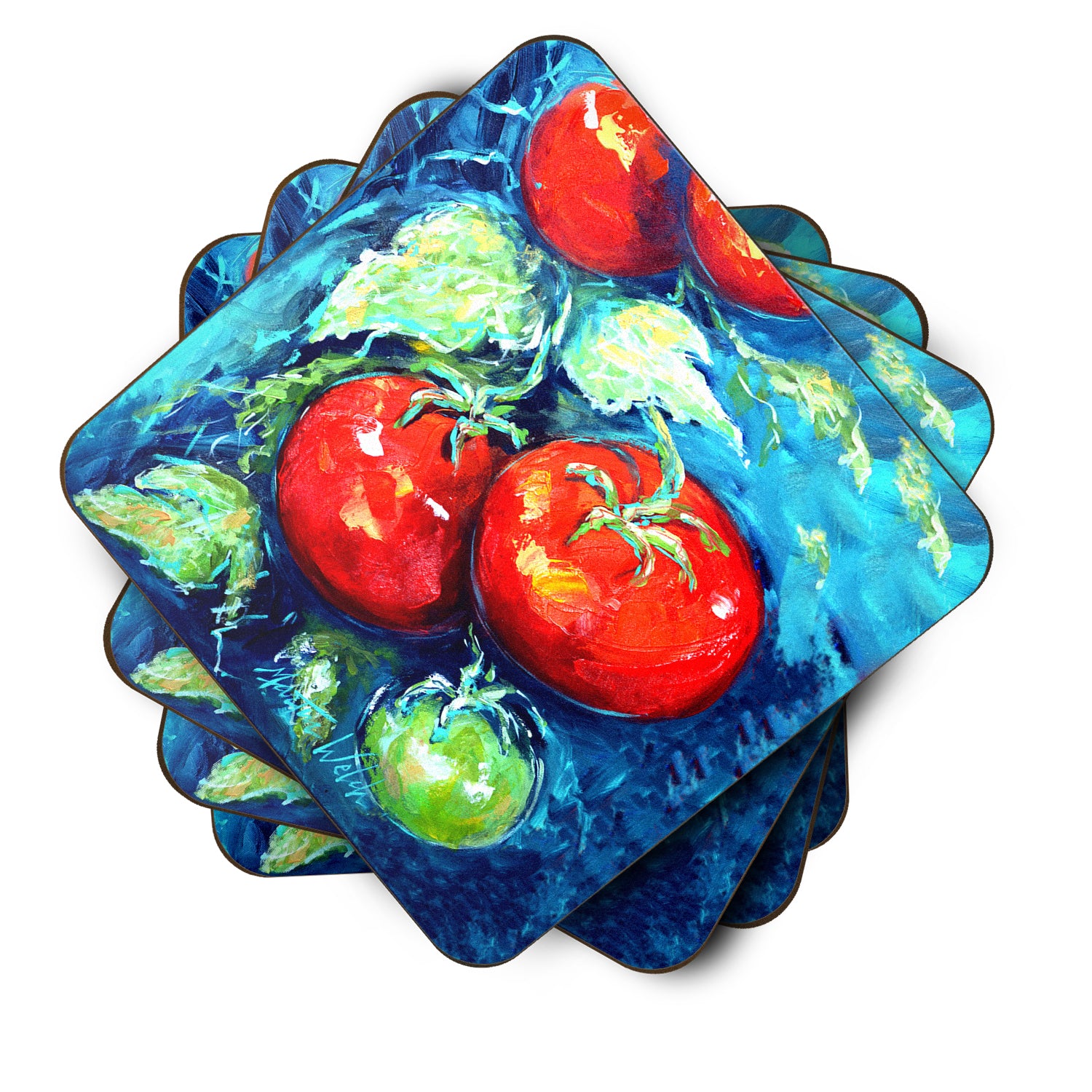 Vegetables - Tomatoes on the vine Foam Coaster MW1148FC - the-store.com