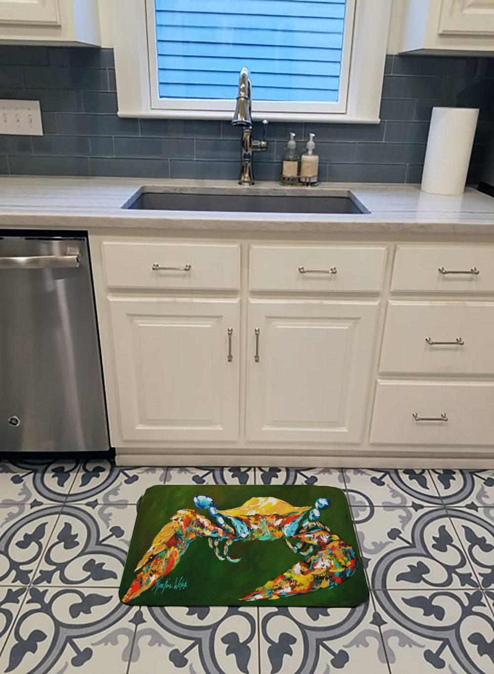 Go Green Crab Machine Washable Memory Foam Mat MW1157RUG - the-store.com