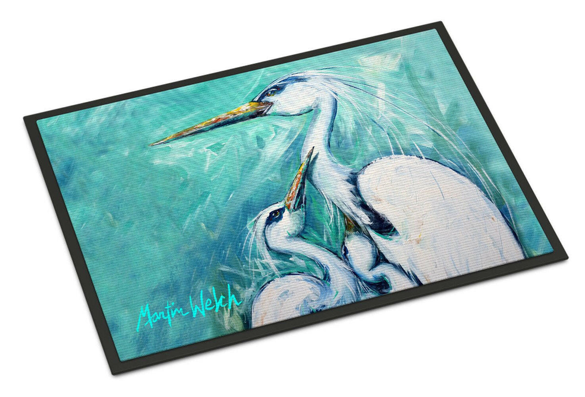 Mother&#39;s Love White Crane Indoor or Outdoor Mat 24x36 MW1159JMAT - the-store.com