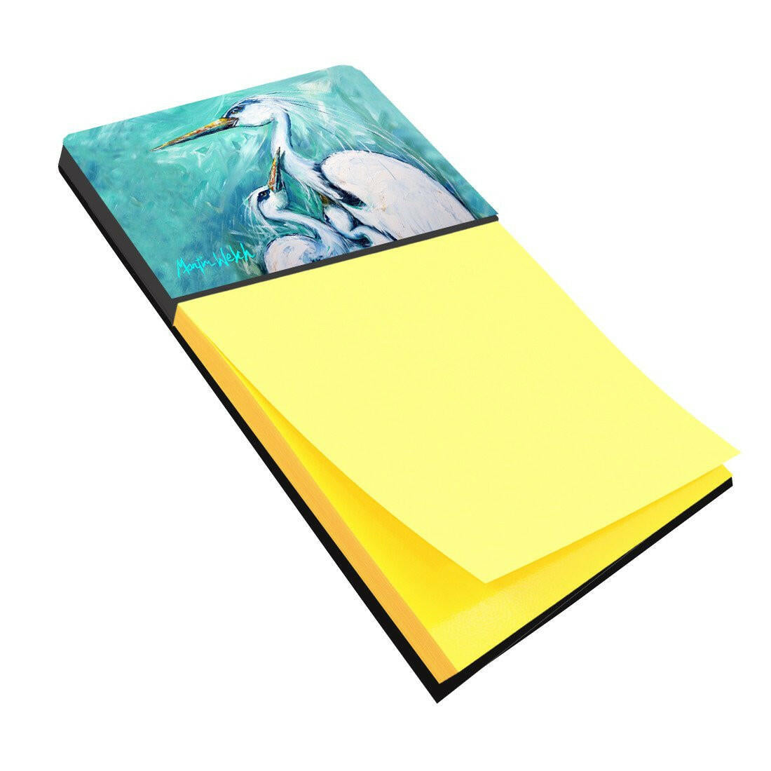 Mother&#39;s Love White Crane Refiillable Sticky Note Holder or Postit Note Dispenser MW1159SN by Caroline&#39;s Treasures