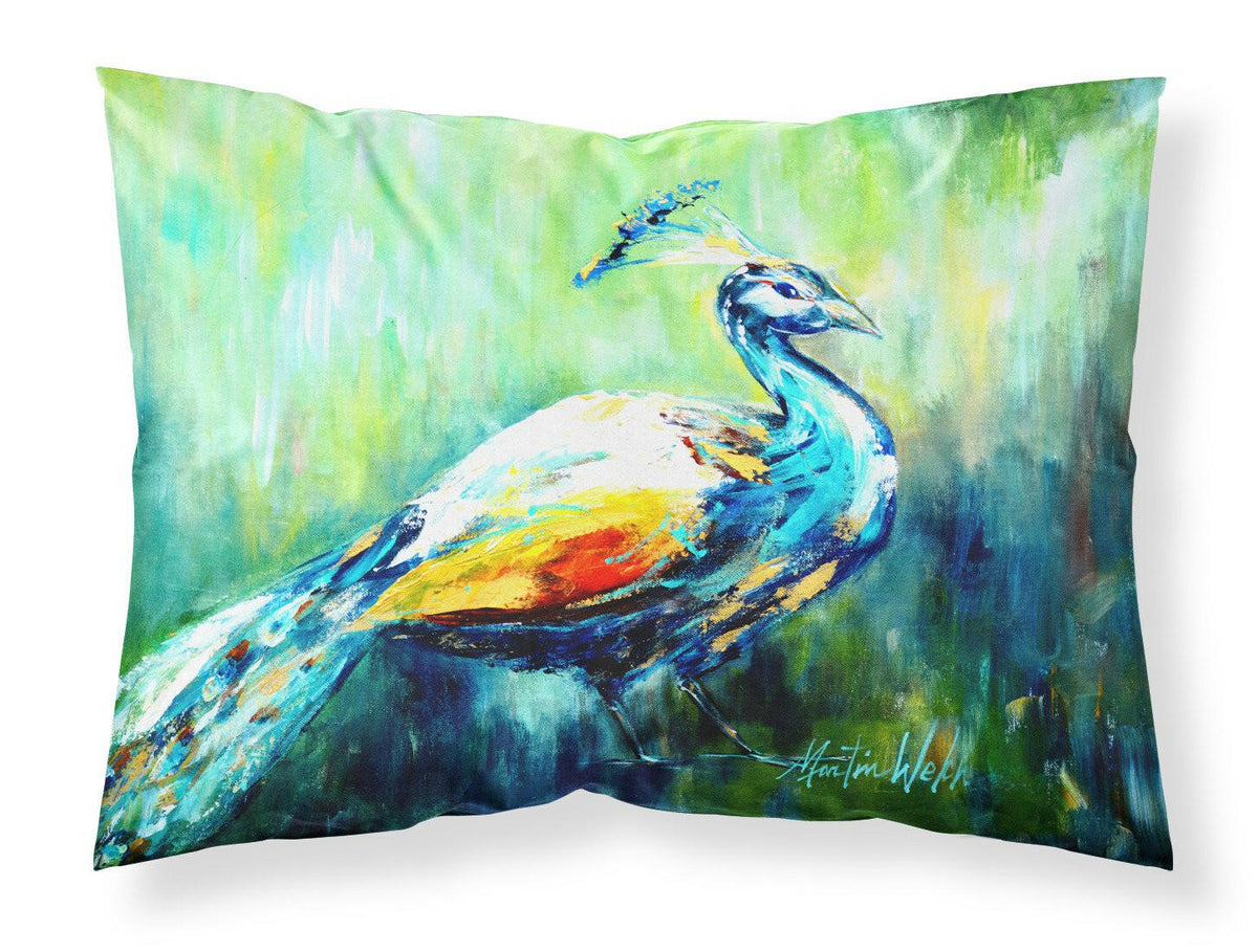 Proud Peacock Green Moisture wicking Fabric standard pillowcase MW1160PILLOWCASE by Caroline&#39;s Treasures