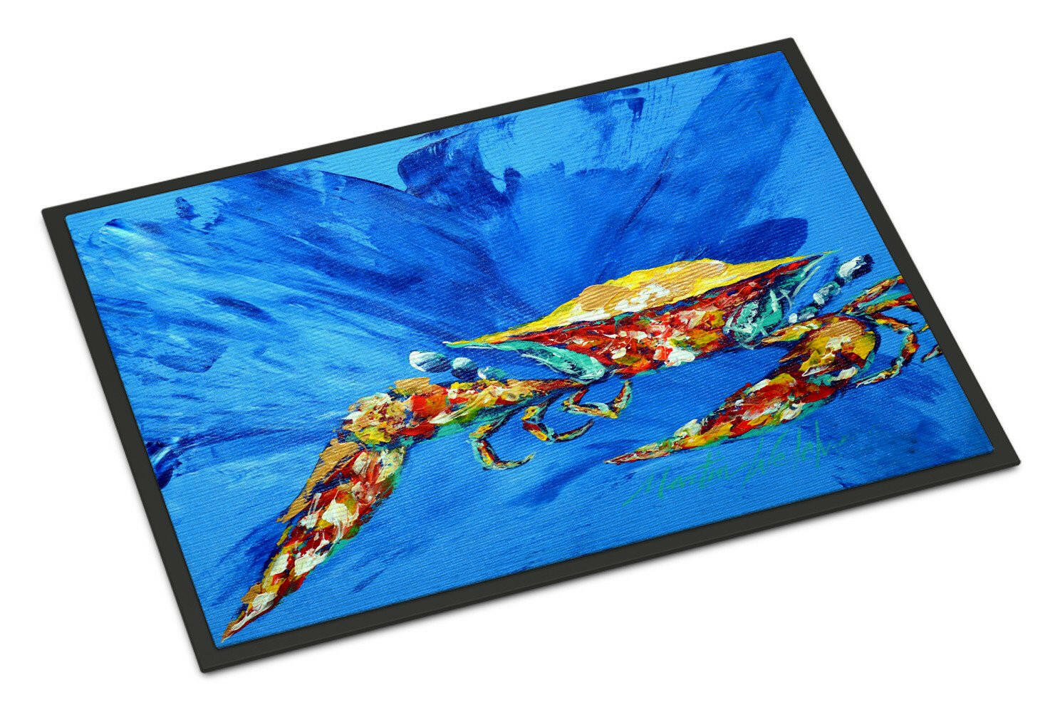 Big Spash Crab in blue Indoor or Outdoor Mat 24x36 MW1163JMAT - the-store.com