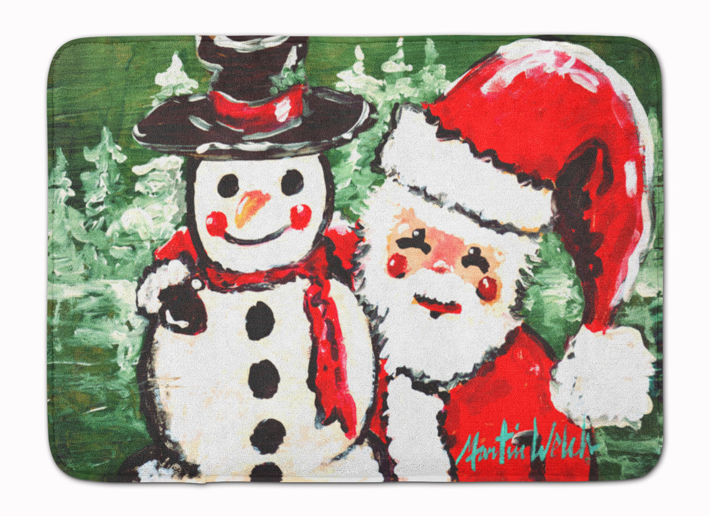 Friends Snowman and Santa Claus Machine Washable Memory Foam Mat MW1167RUG - the-store.com