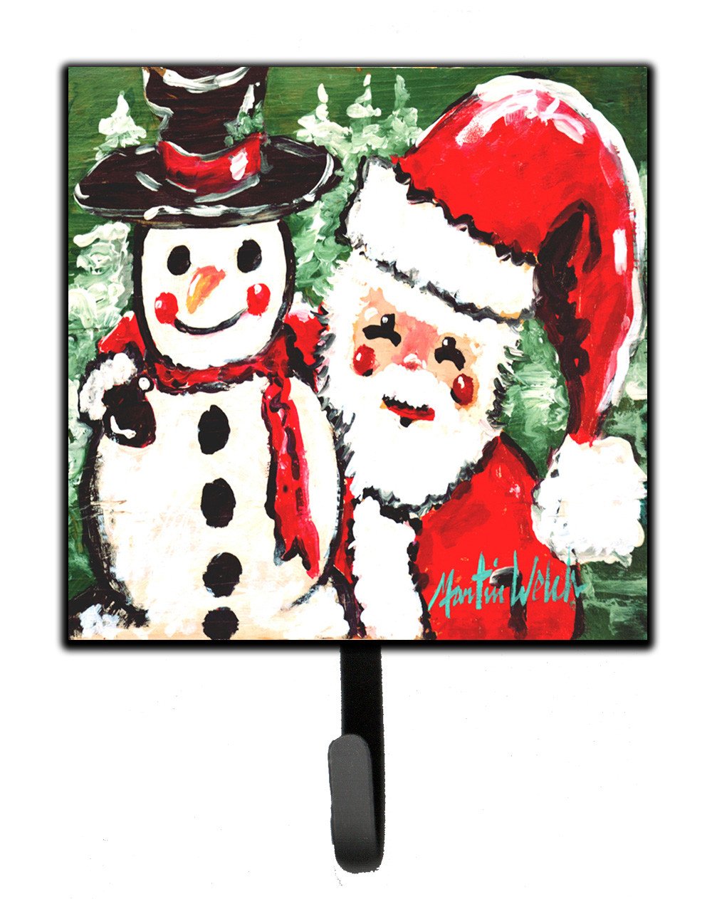 Friends Snowman and Santa Claus Leash or Key Holder MW1167SH4 by Caroline's Treasures