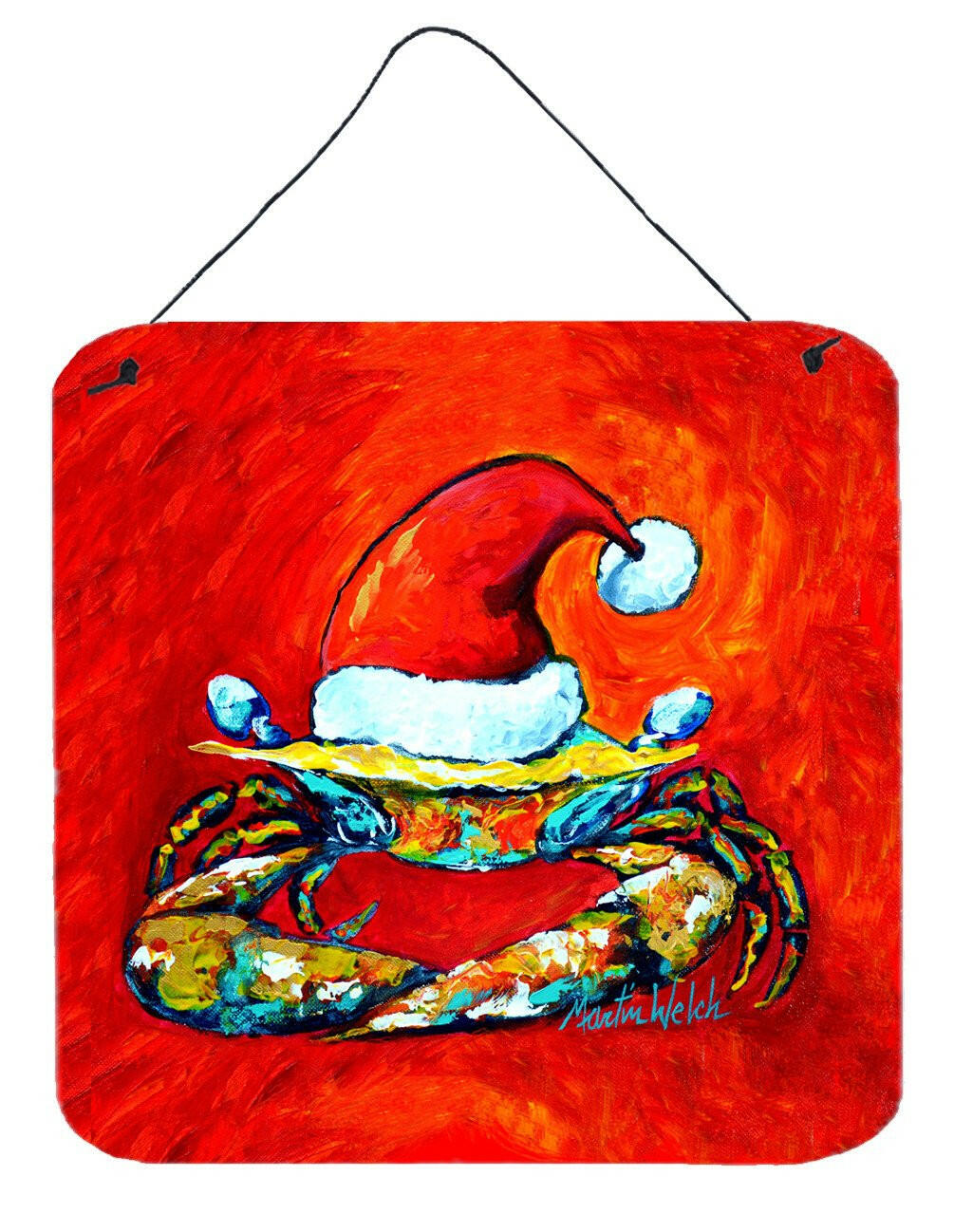 Crab in Santa Hat Santa Claws Wall or Door Hanging Prints MW1169DS66 by Caroline's Treasures