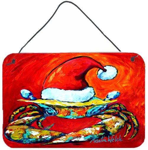 Crab in Santa Hat Santa Claws Wall or Door Hanging Prints by Caroline&#39;s Treasures