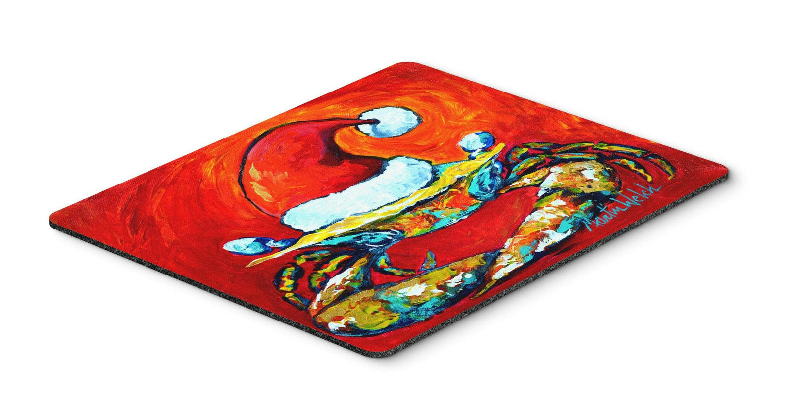 Crab in Santa Hat Santa Claws Mouse Pad, Hot Pad or Trivet MW1169MP by Caroline's Treasures