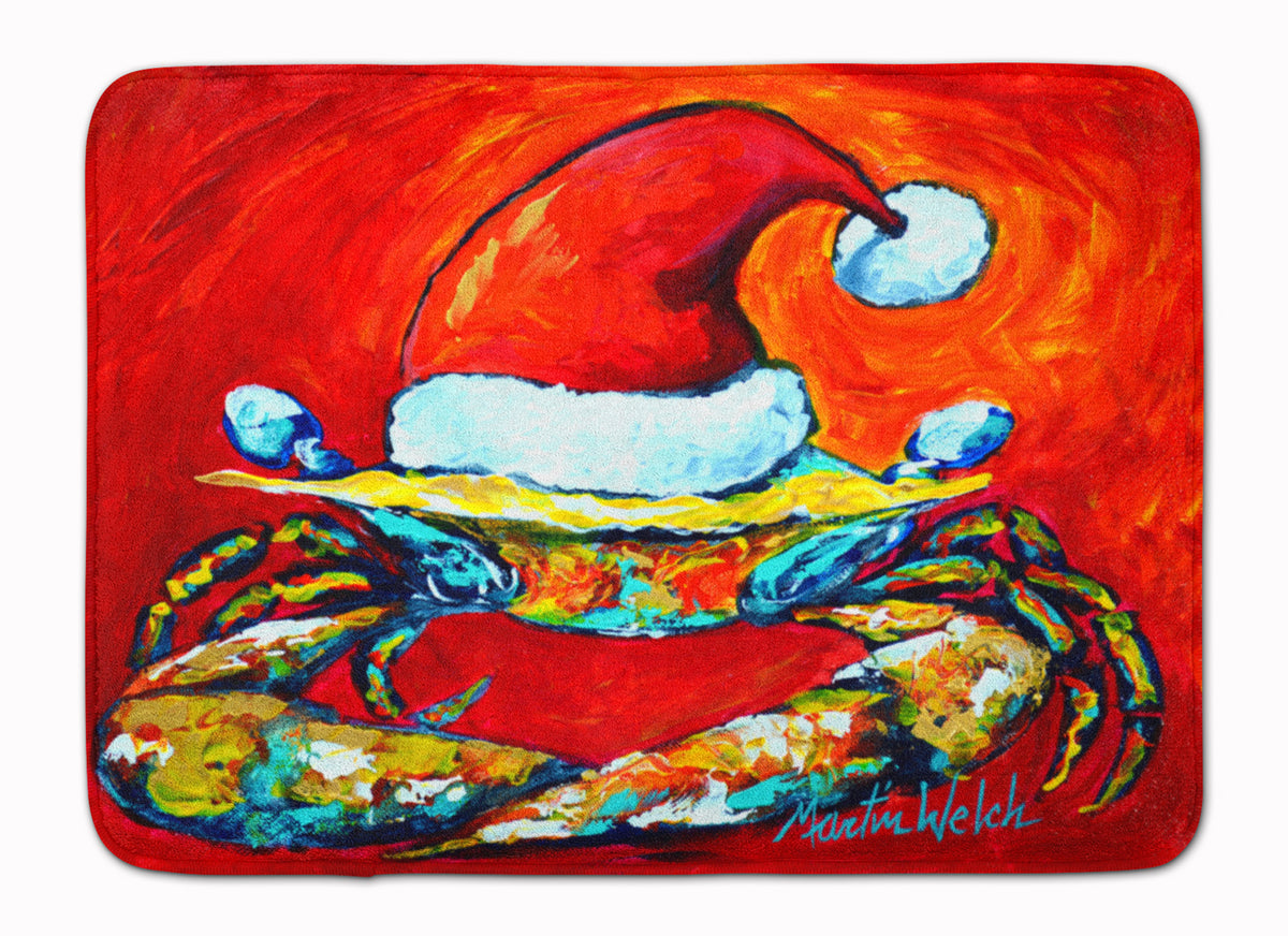 Crab in Santa Hat Santa Claws Machine Washable Memory Foam Mat MW1169RUG - the-store.com