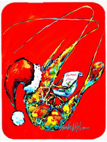 Happy Holidays Shrimp Glass Cutting Board Large MW1197LCB by Caroline's Treasures