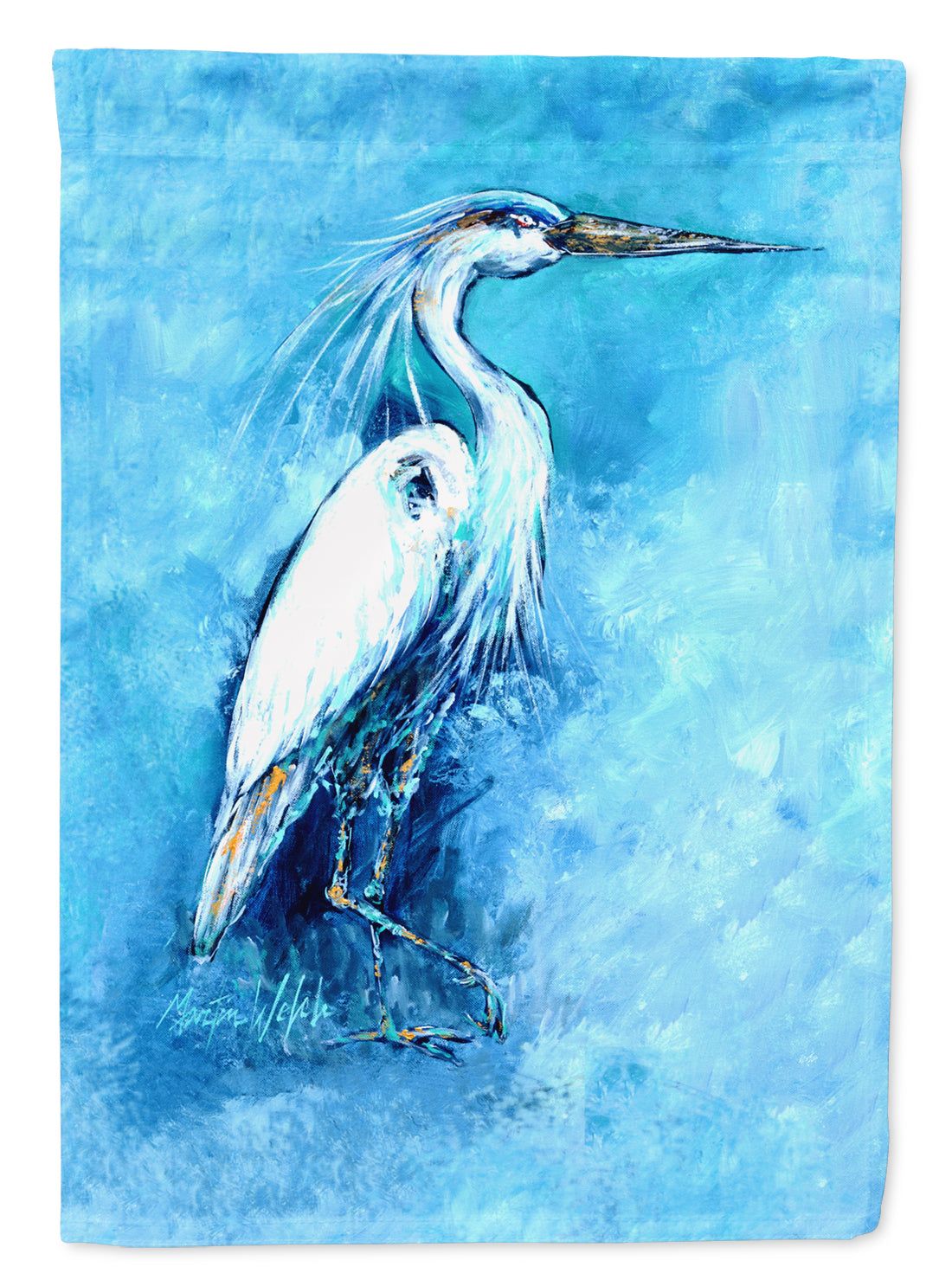 Standing Gaurd Egret Flag Garden Size MW1202GF  the-store.com.