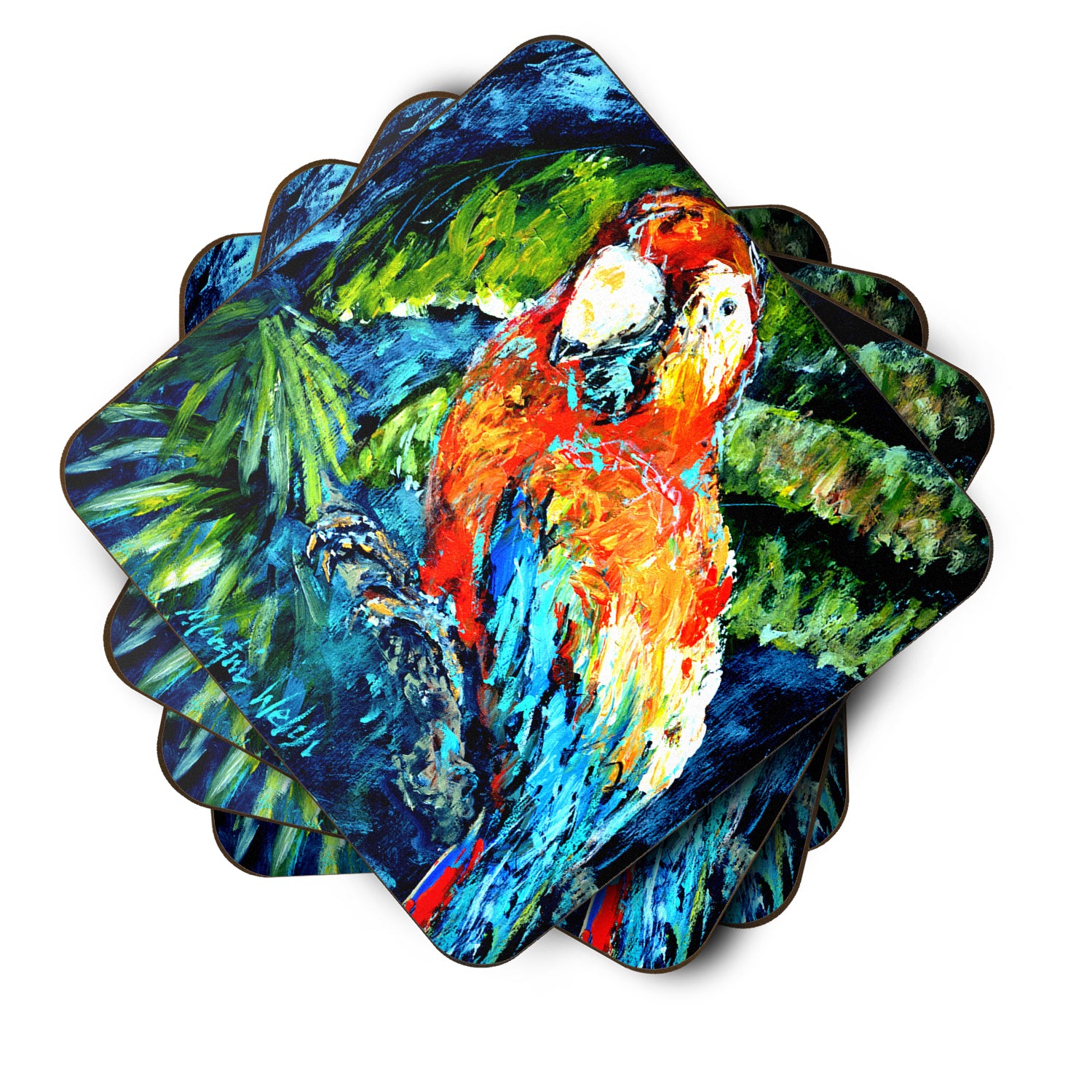 Yo Yo Mama Parrot Foam Coaster MW1204FC - the-store.com